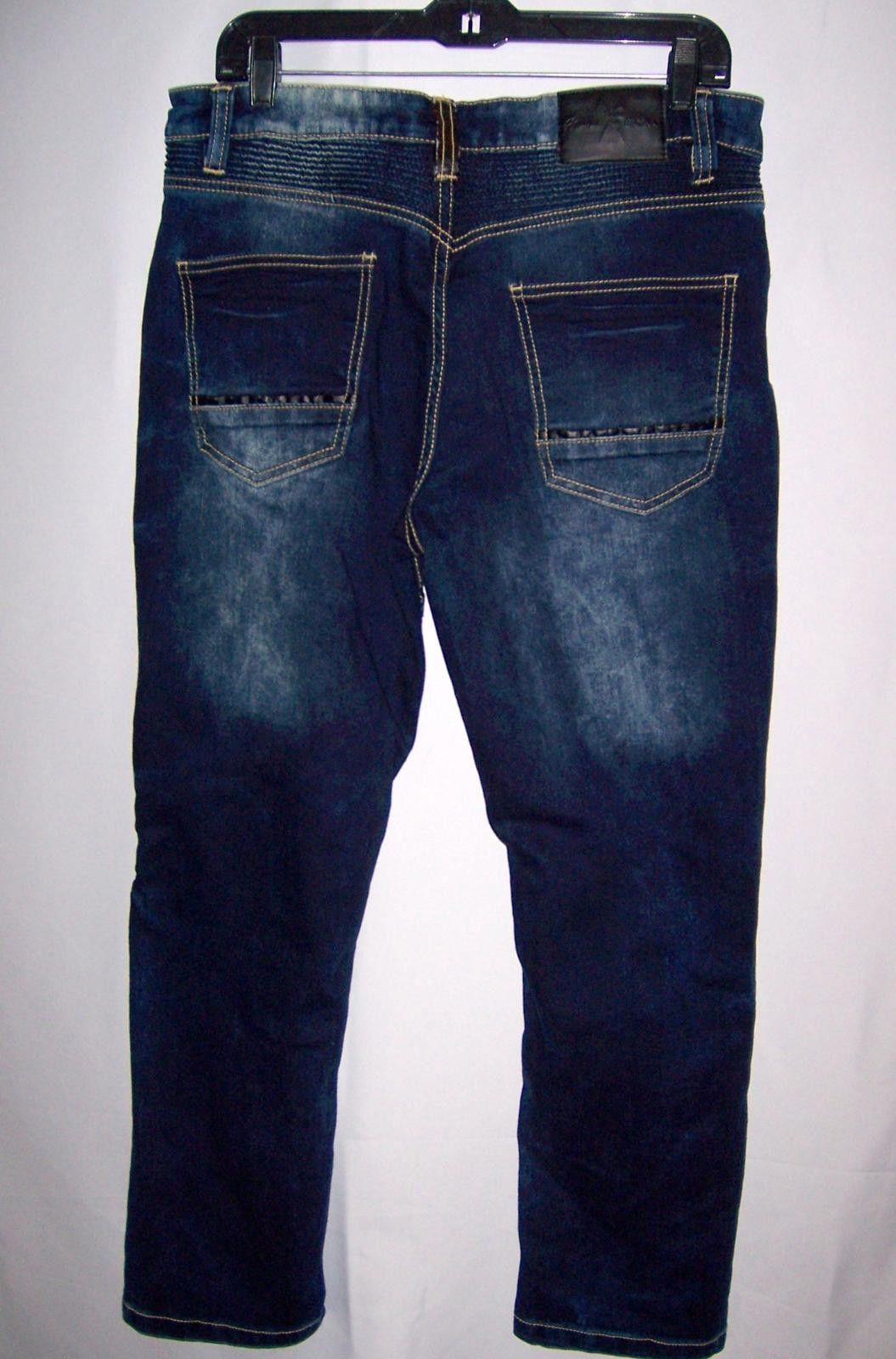 Marc Ecko Marc Ecko Cut & Sew Men's 34x30 Dark Blue Straight Jeans Size US 34 / EU 50 - 6 Thumbnail