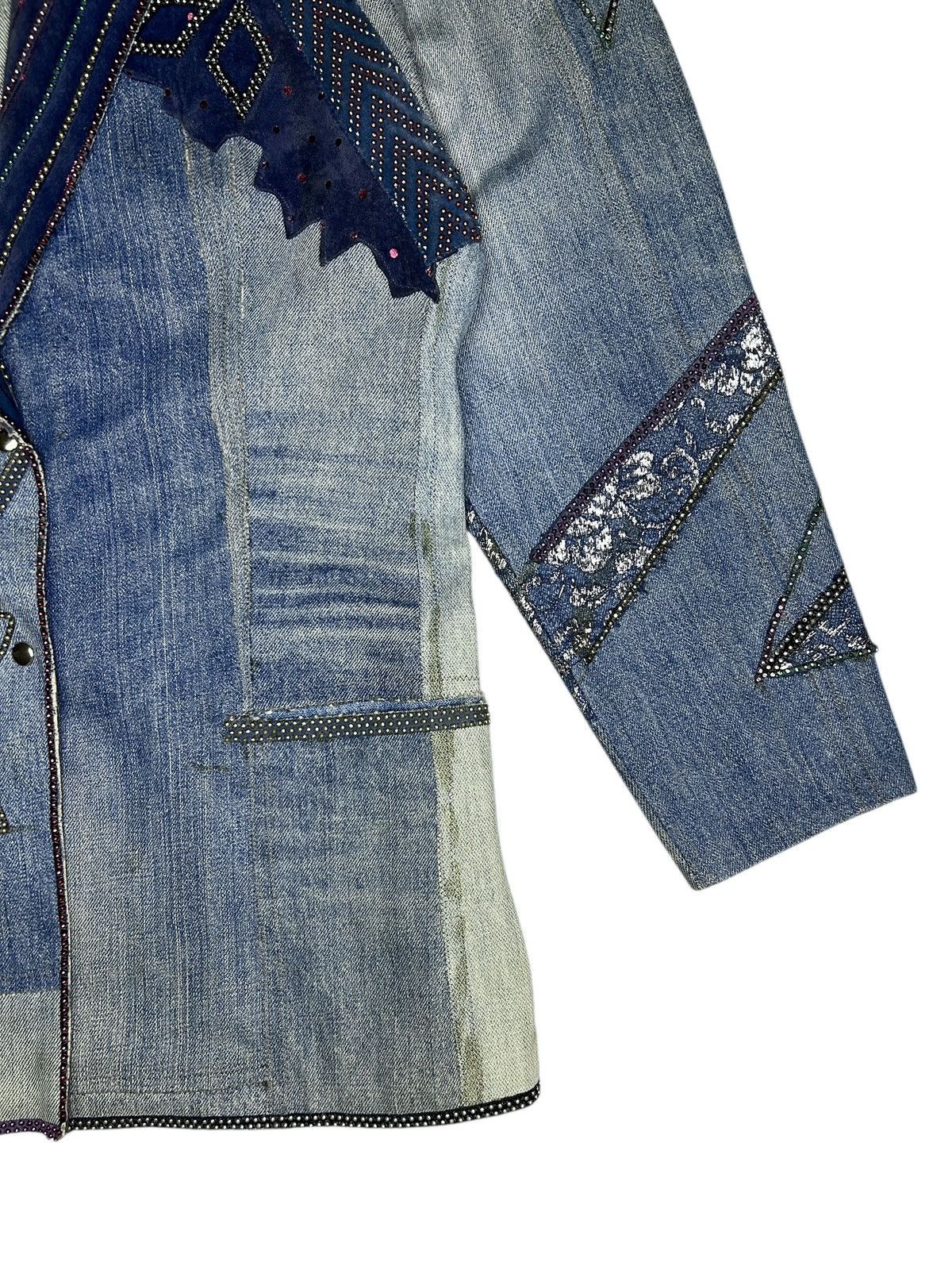 Roberto Cavalli 80s Patchwork Denim Blazer Size S / US 4 / IT 40 - 4 Thumbnail