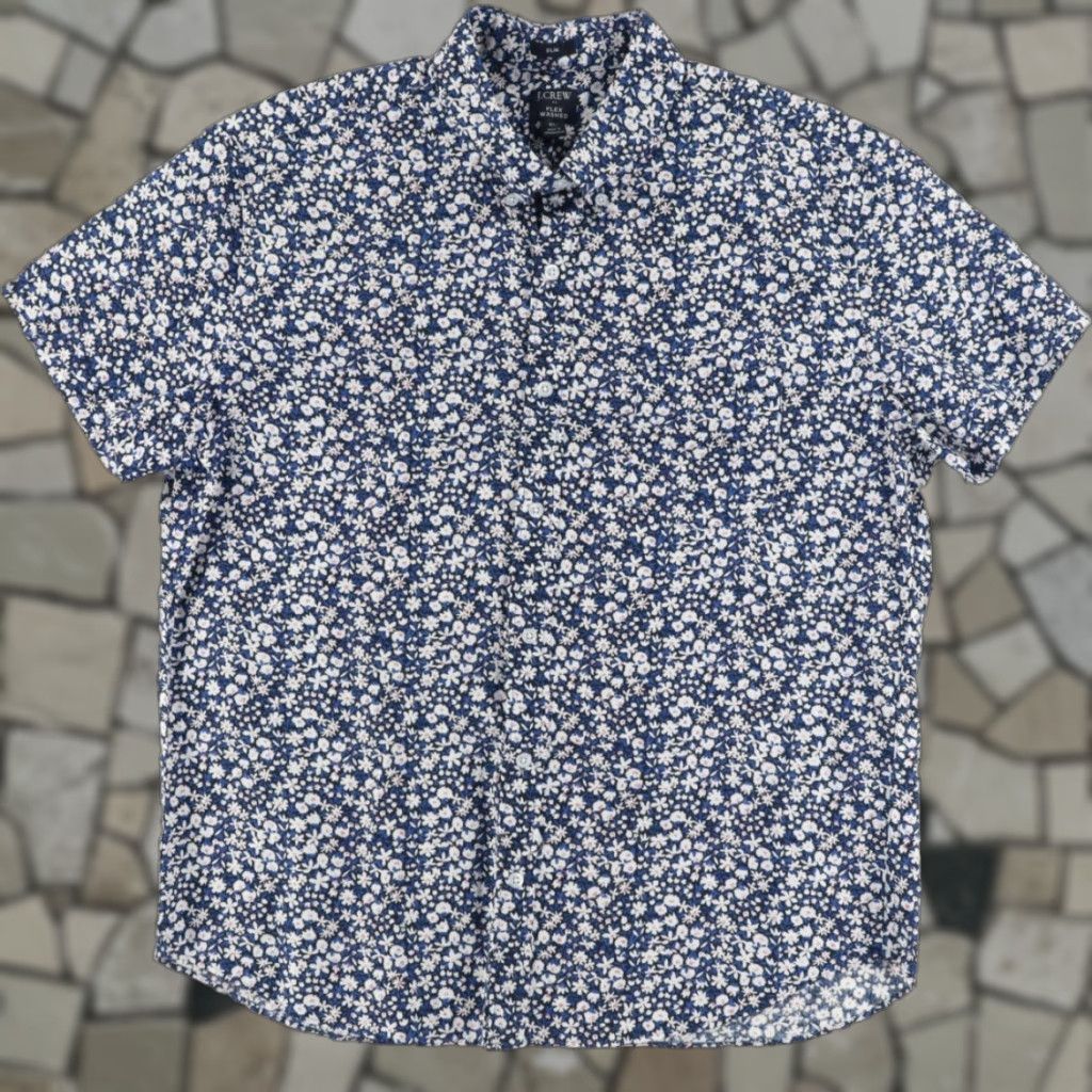 Vintage J Crew Flex Washed Ditzy Floral Button Down Shirt Blue Men's XL Shirt Size US XL / EU 56 / 4 - 1 Thumbnail