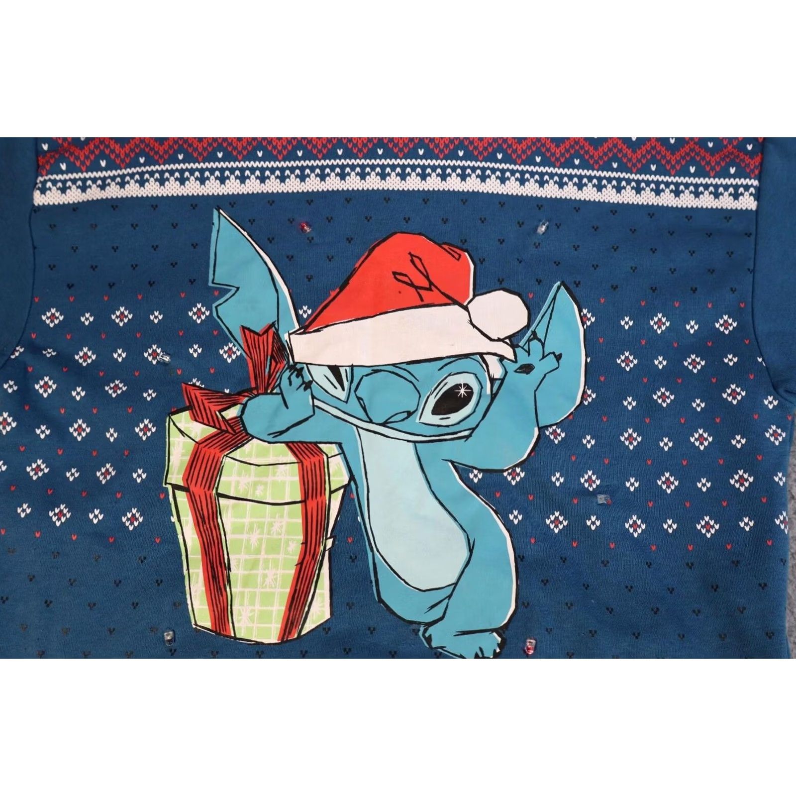 Disney Disney Christmas Light Up Sweatshirt Small Blue Pullover Size S / US 4 / IT 40 - 2 Thumbnail