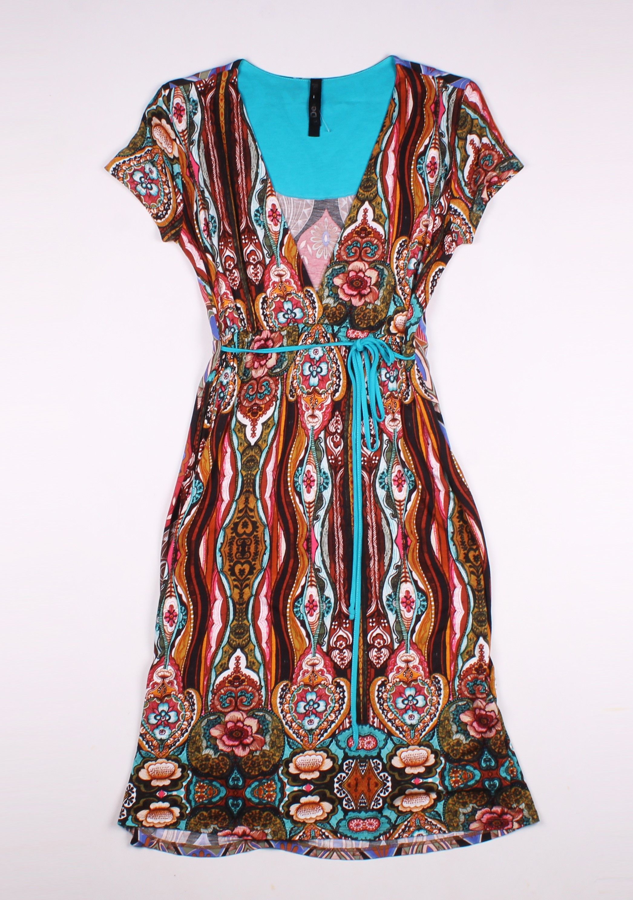 Desigual × Vintage Desigual Boho Y2K V-neck Short Sleeve Floral Dress Size M / US 6-8 / IT 42-44 - 4 Thumbnail
