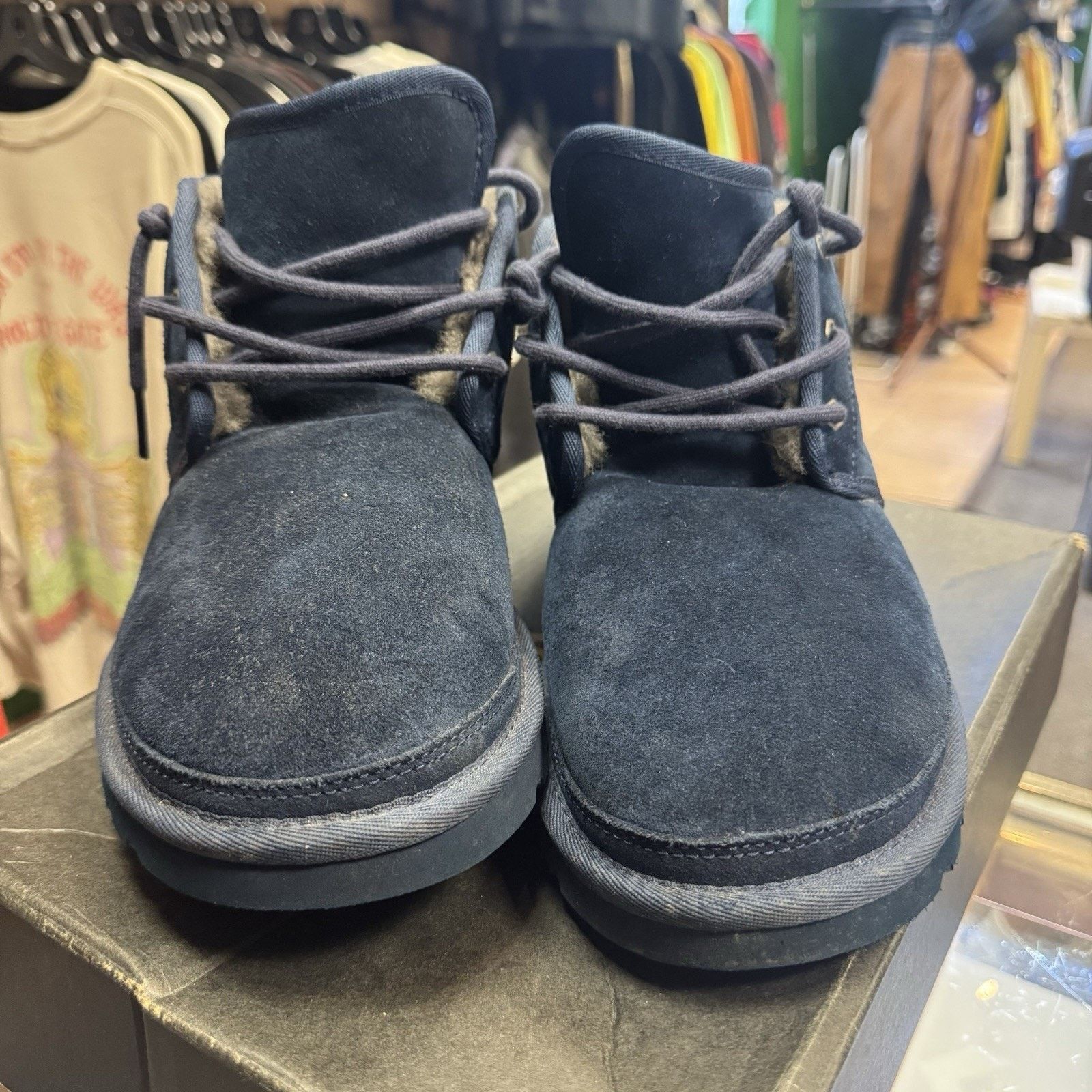 Ugg Ugg Neumel Mens Size 11 Blue Suede Fur Lined Ankle Chukka Size US 11 / EU 44 - 2 Thumbnail