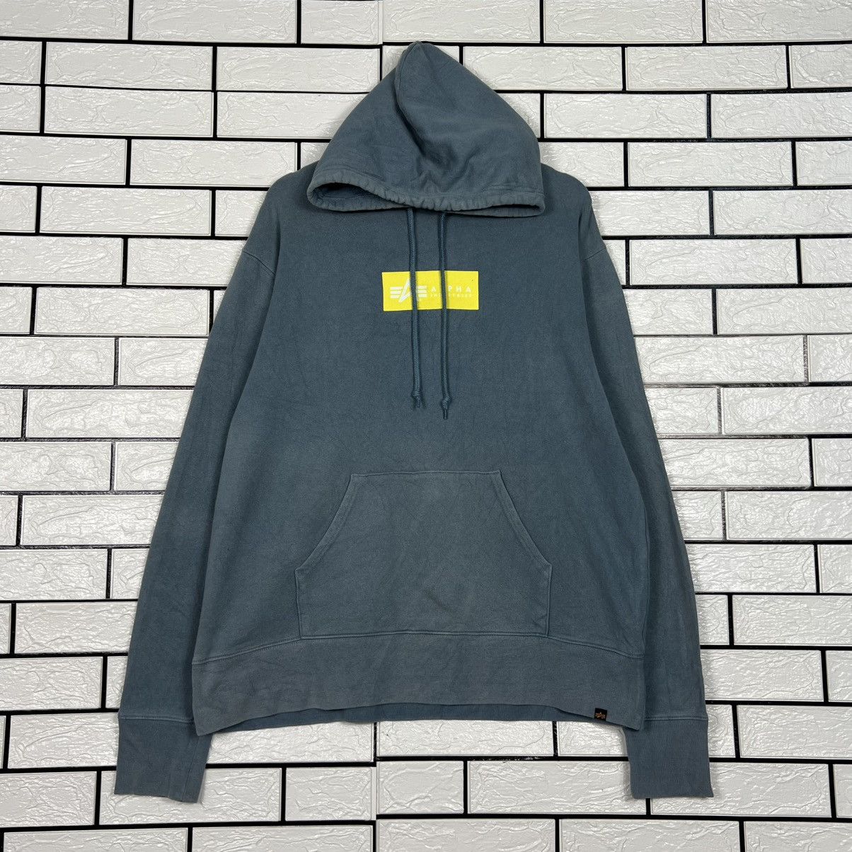 Alpha Industries ALPHA INDUSTRIES Box Logo Pullover Hoodies #4045-C184 Size US XL / EU 56 / 4 - 1 Thumbnail
