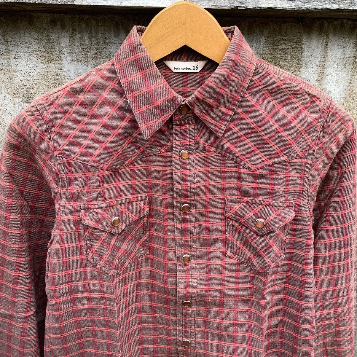 Japanese Brand BACK NUMBER WESTERN PLAID FLANNEL SHIRT SNAP BUTTON Size M / US 6-8 / IT 42-44 - 2 Thumbnail