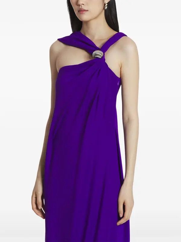 Lanvin o1y0326 Midi Dress in Purple Size M / US 6-8 / IT 42-44 - 3 Thumbnail