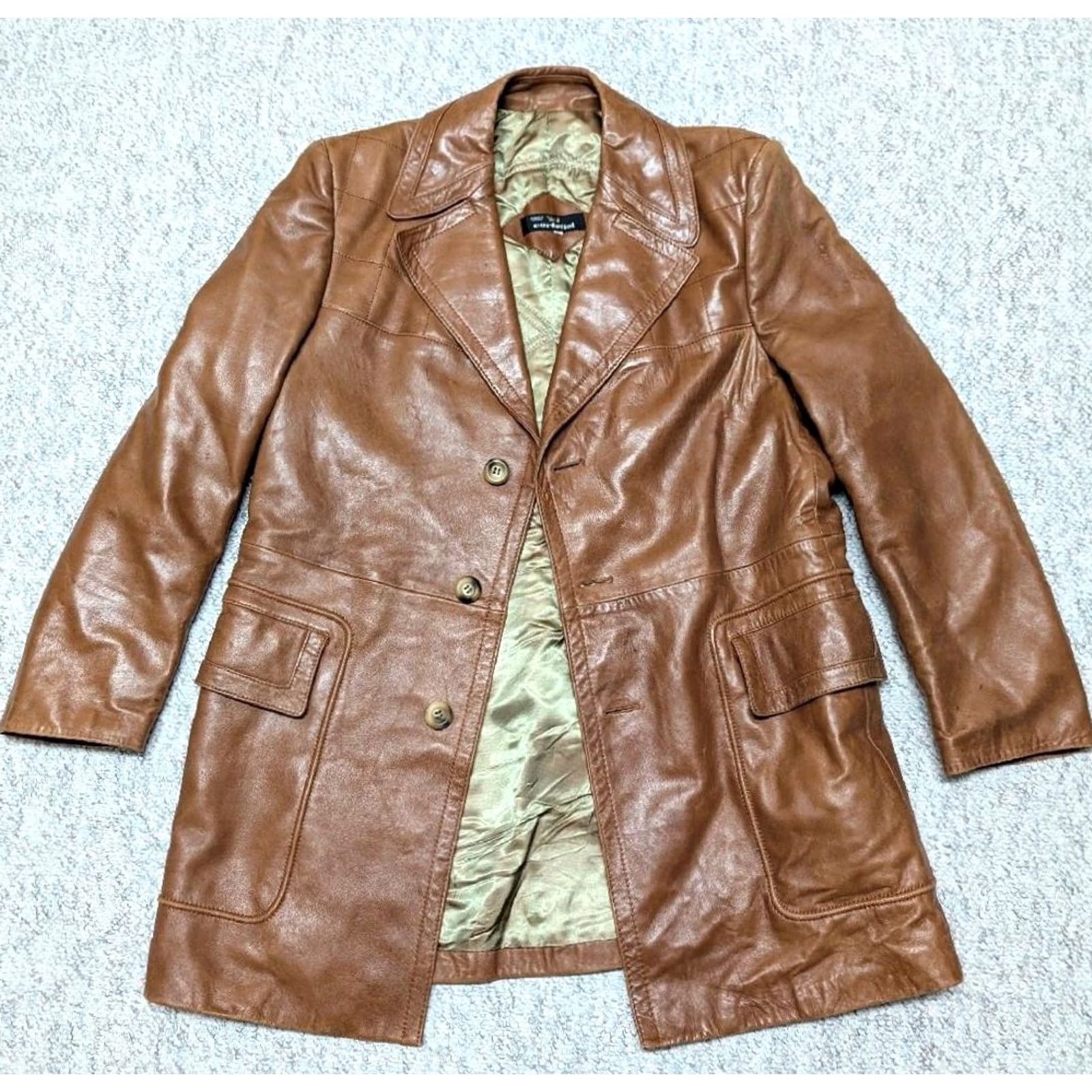 Vintage VINTAGE Cortefiel Leather Coat 42 brown LAMBSKIN butter-soft jacket MEN M brown coat overcoat 42 18.5" shoulders Mens Size US M / EU 48-50 / 2 - 5 Thumbnail