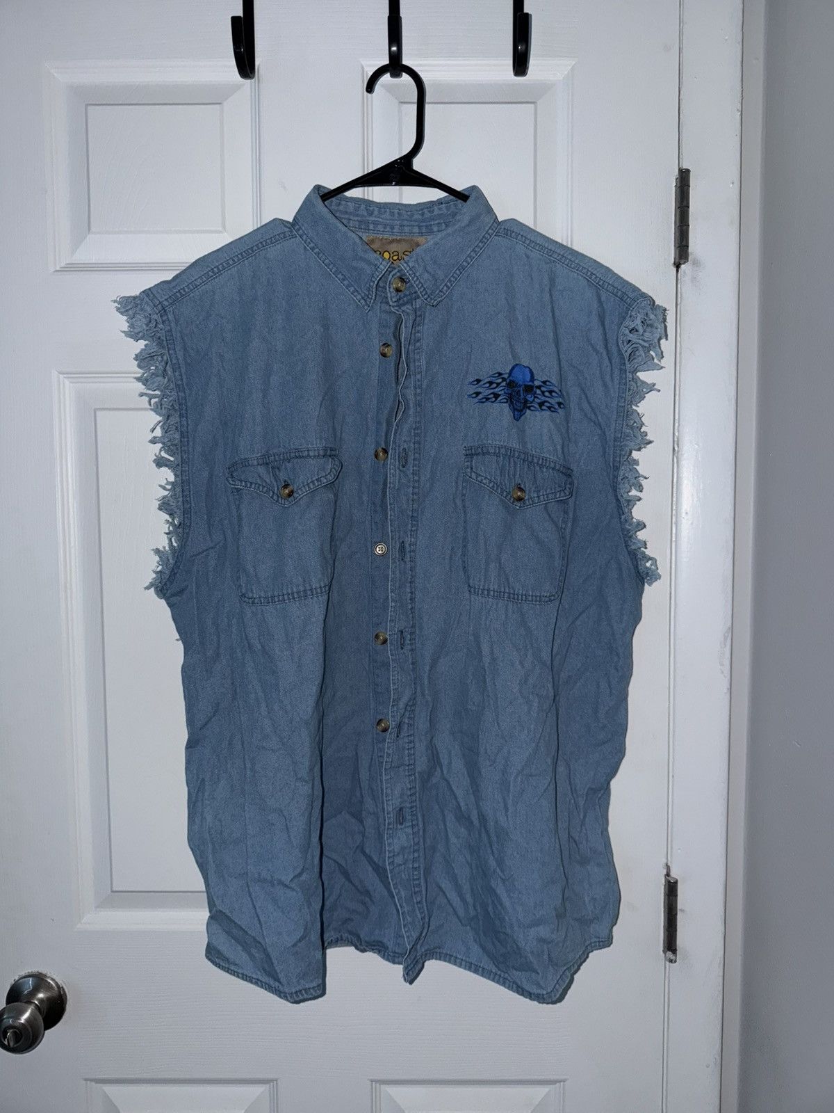 Other Trucker cut off sleeveless blue skull Size US XXL / EU 58 / 5 - 2 Thumbnail