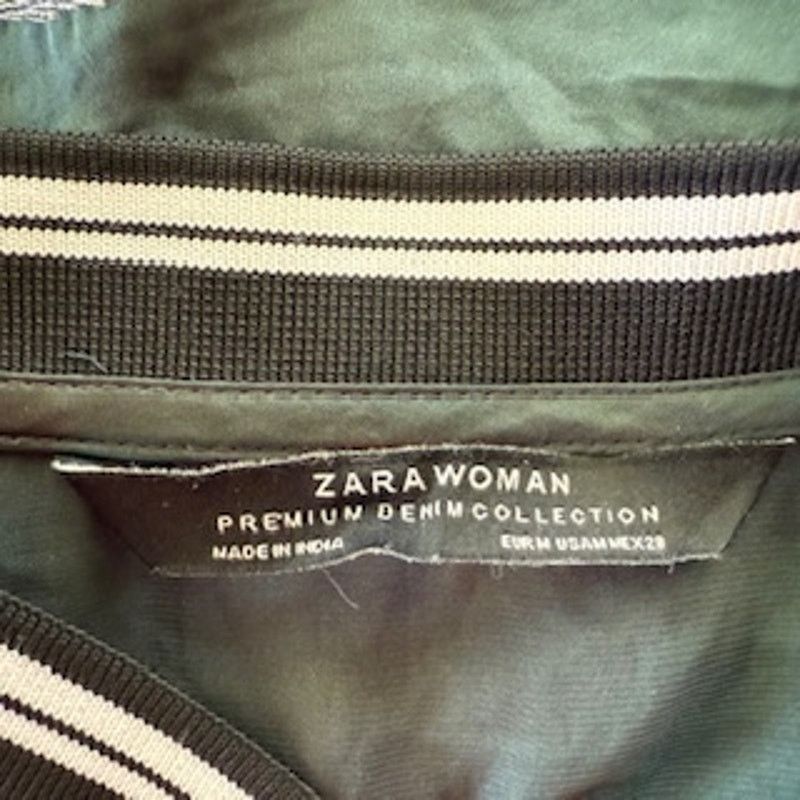 Zara Zara Women's Hunter Green Hi-Lo Embroidered Jacket Medium Size M / US 6-8 / IT 42-44 - 4 Thumbnail