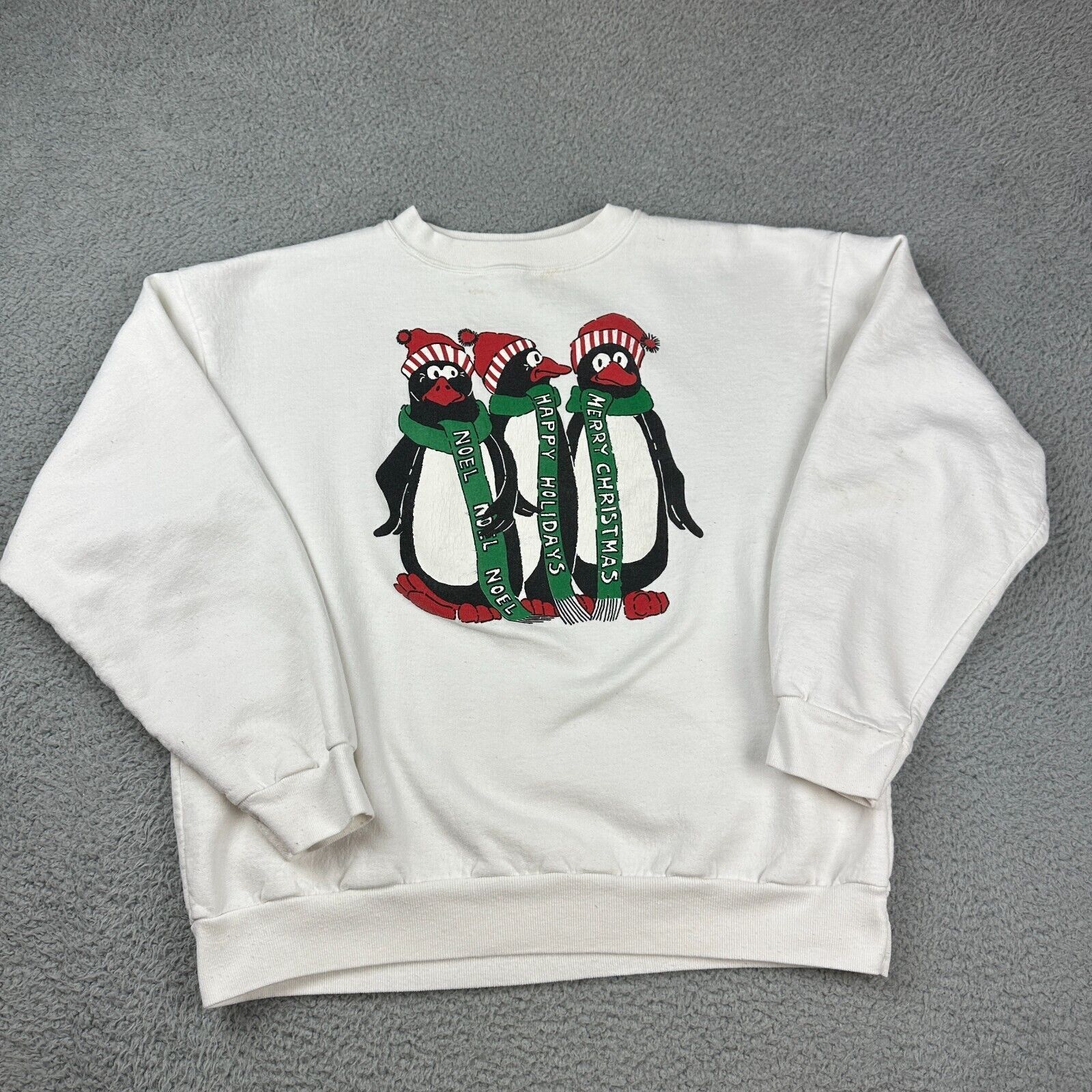 Other Vintage Noel Happy Holidays Penguins Sweatshirt Fun Tees Size US L / EU 52-54 / 3 - 1 Thumbnail