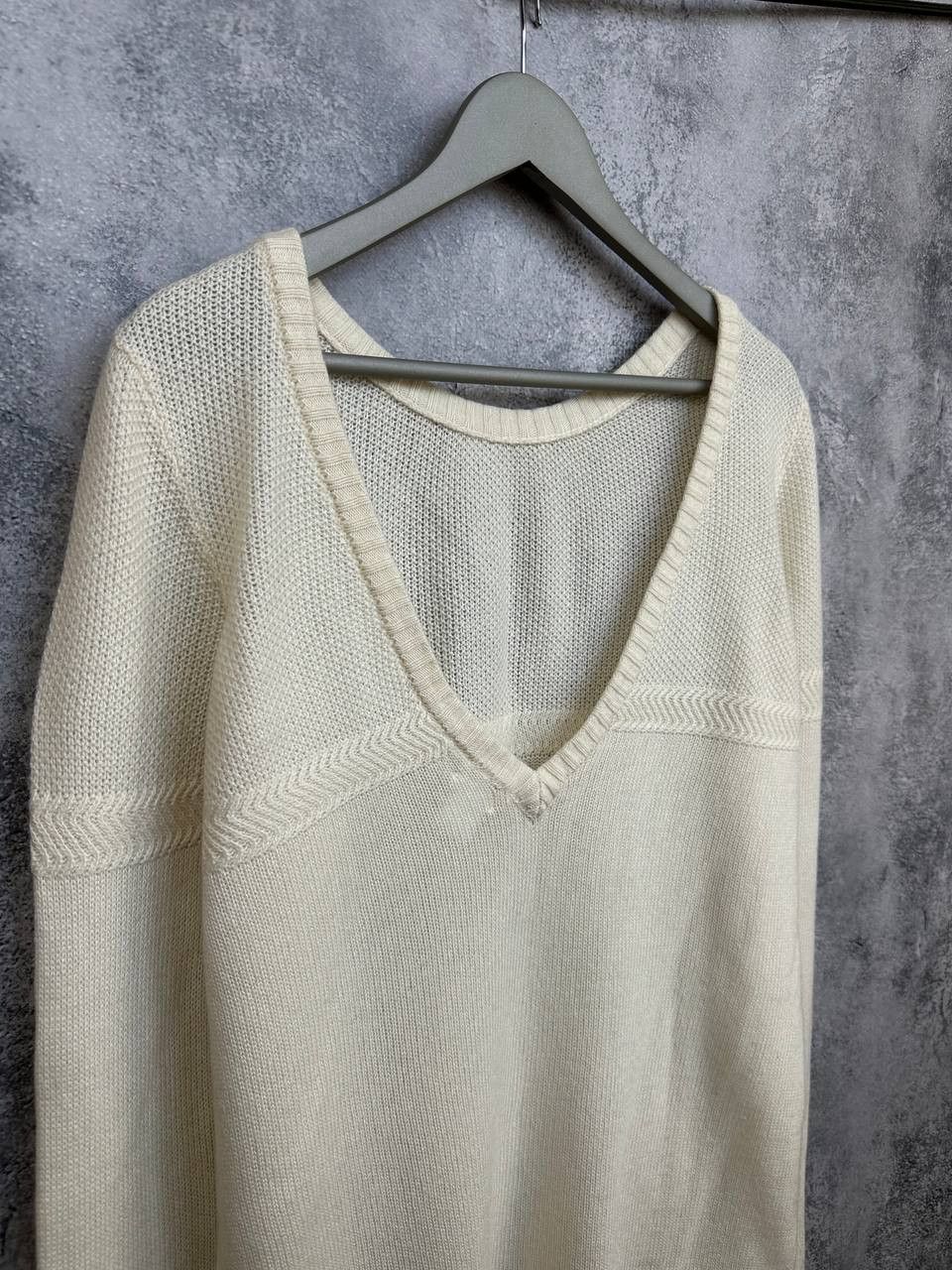 ba&sh ba&sh Cream V-Neck Knit Sweater Wool Cashmere Blend Size M / US 6-8 / IT 42-44 - 3 Thumbnail