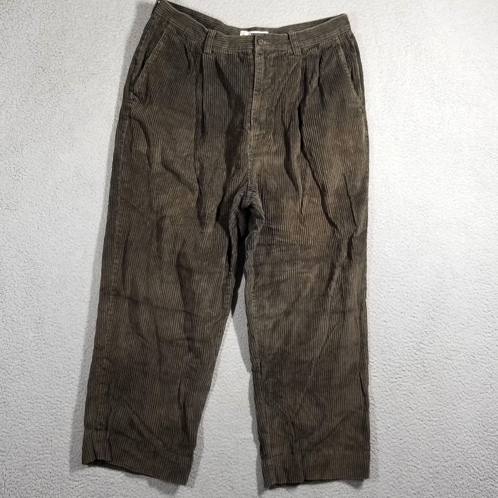 Gap VINTAGE Gap Wide Whale Corduroy Dress Pants Mens 36x32 Green Relaxed Fit Baggy Y2K Size US 36 / EU 52 - 2 Thumbnail