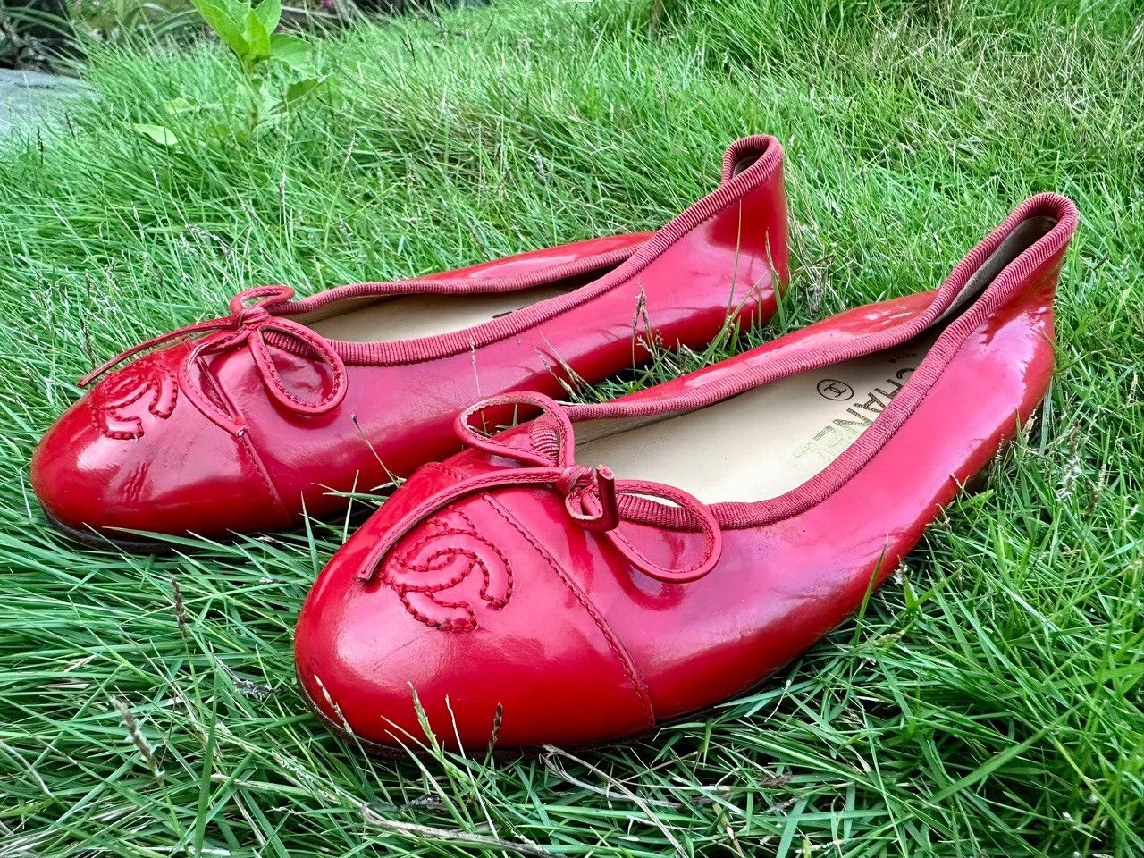 Chanel Authentic Chanel Patent Calfskin Leather Ballet Flats Size US 4 / IT 34 - 3 Thumbnail