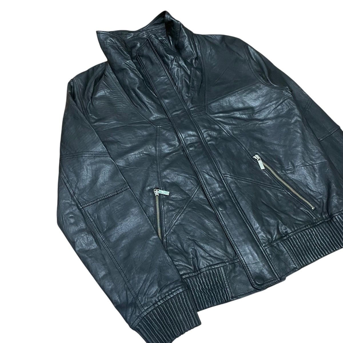 14th Addiction Kaaiakman High Neck Leather Jacket Size US L / EU 52-54 / 3 - 3 Thumbnail