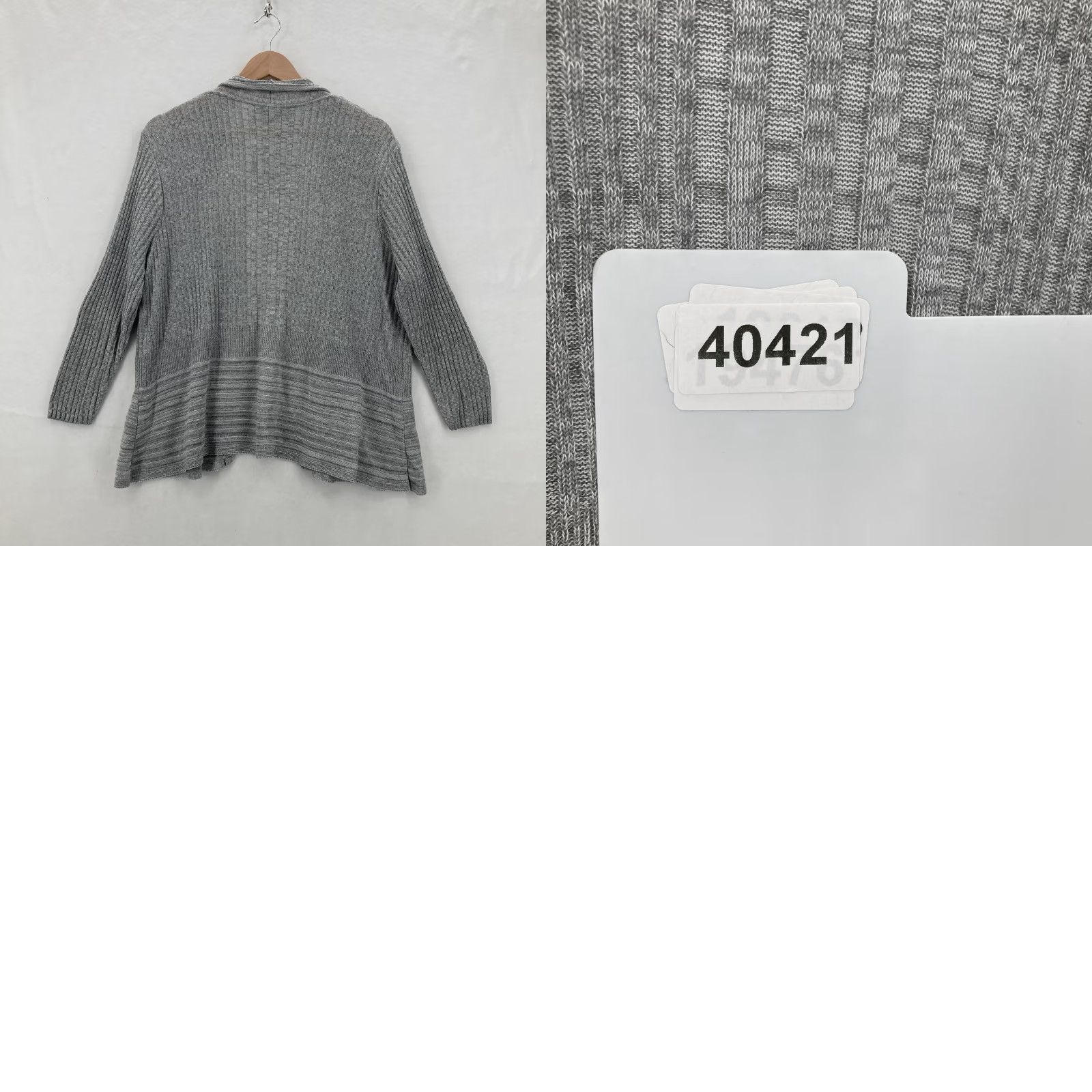 Apt. 9 Apt. 9 Sweater Womens XL Gray Open Front Cardigan Ribbed Knit Casual Preppy NWT Size XL / US 12-14 / IT 48-50 - 9 Thumbnail