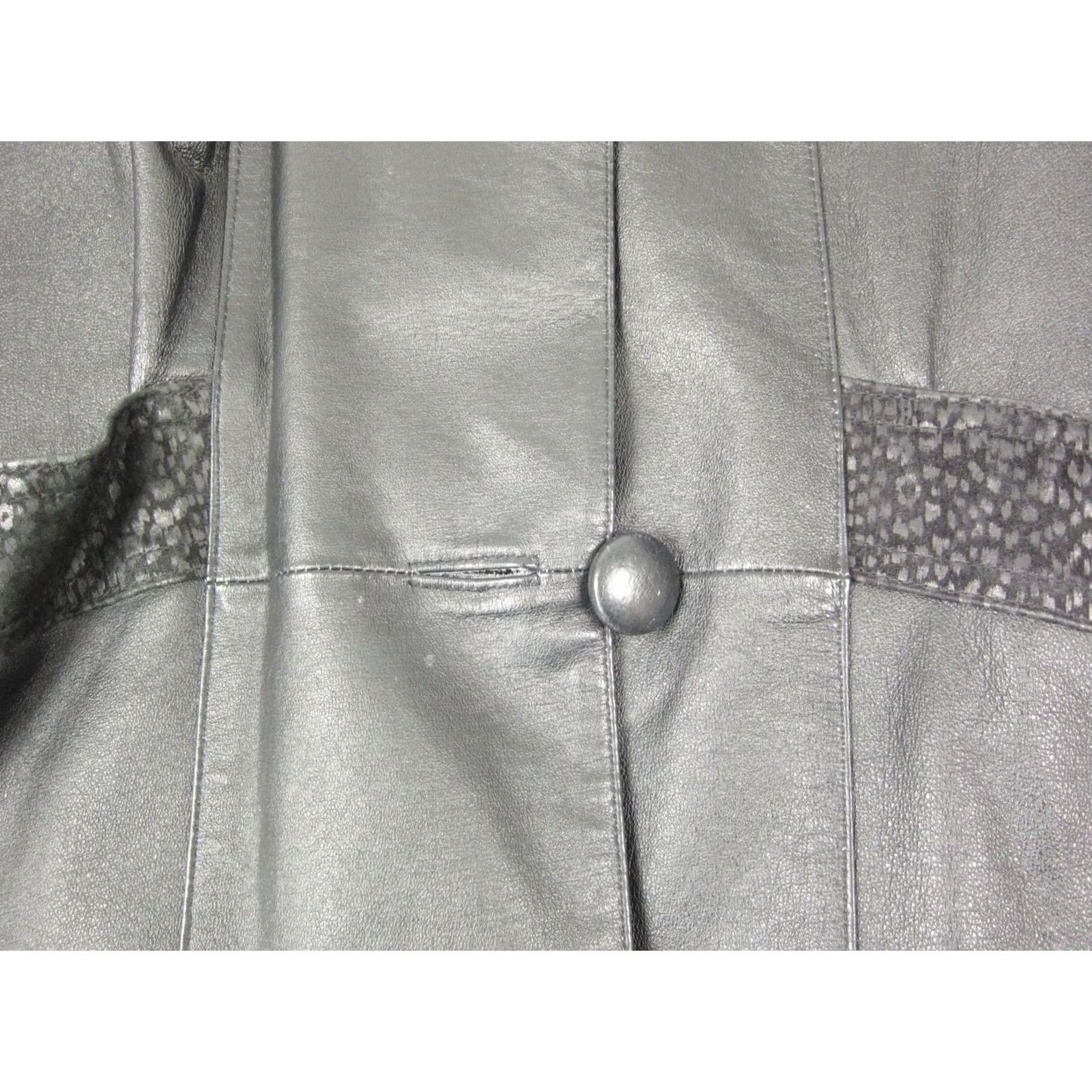 Preston & York VINTAGE Preston York Leather Trench Coat Jacket Womens Large Petite Black 80s 90s Size L / US 10 / IT 46 - 3 Thumbnail