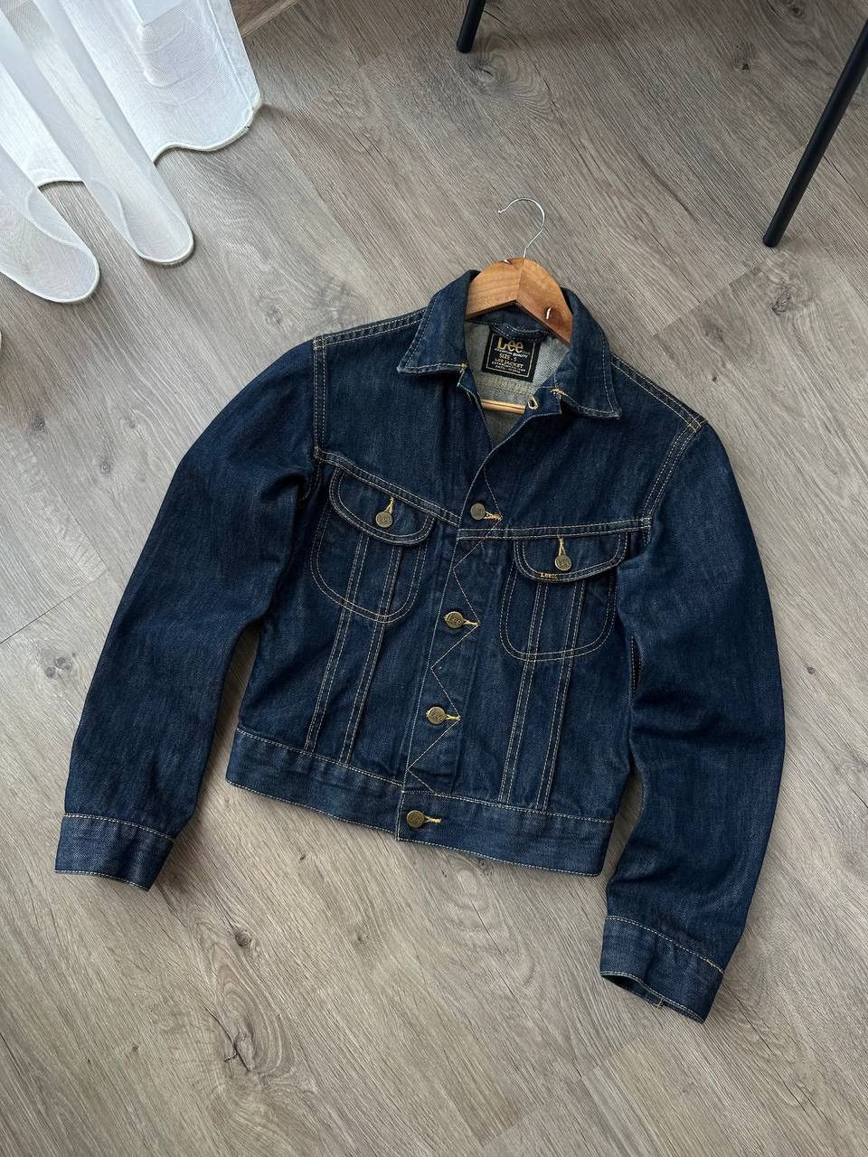 Lee Vintage Lee Slim Denim Jacket Dark Wash Trucker Style Size US S / EU 44-46 / 1 - 2 Thumbnail
