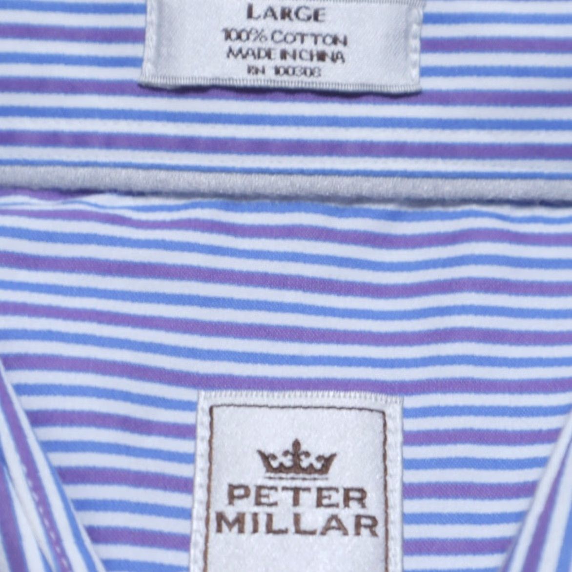 Peter Millar Peter Millar Shirt Men L Nano Luxe Twill Striped Button Up Size US L / EU 52-54 / 3 - 5 Thumbnail