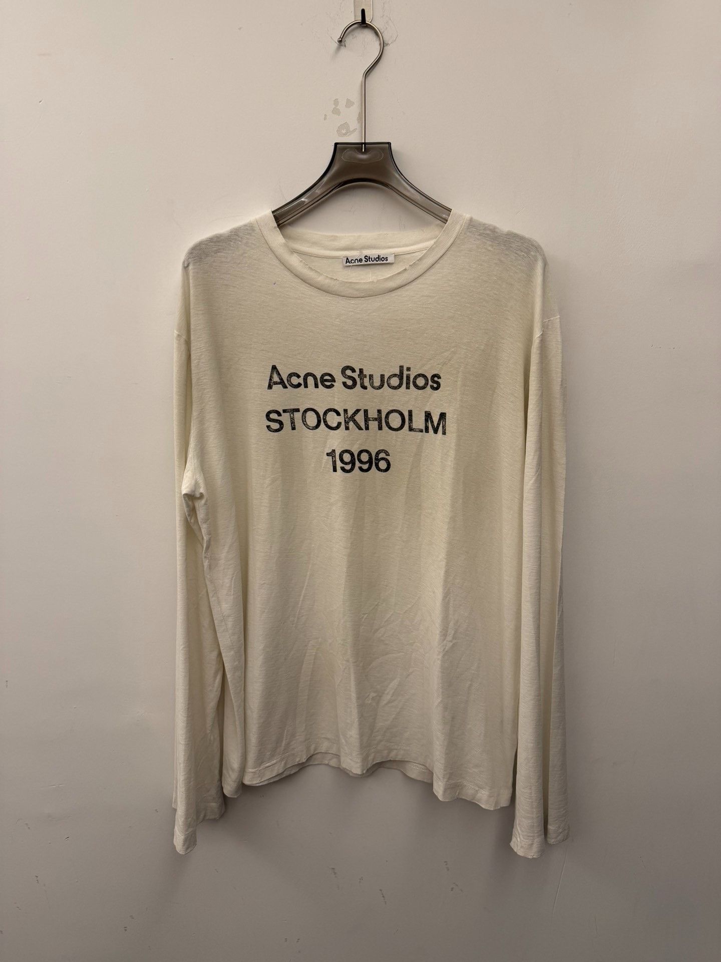 Acne Studios Acne Studios - White Relaxed Fit Stockholm Logo Long