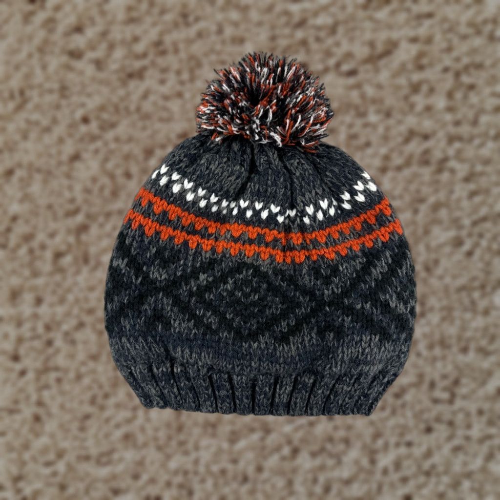 Vintage Goodfellow Beanie Toque Adult One Size Gray Orange Classic Design Pom Lined Hat Mens/Unisex Size ONE SIZE - 1 Thumbnail