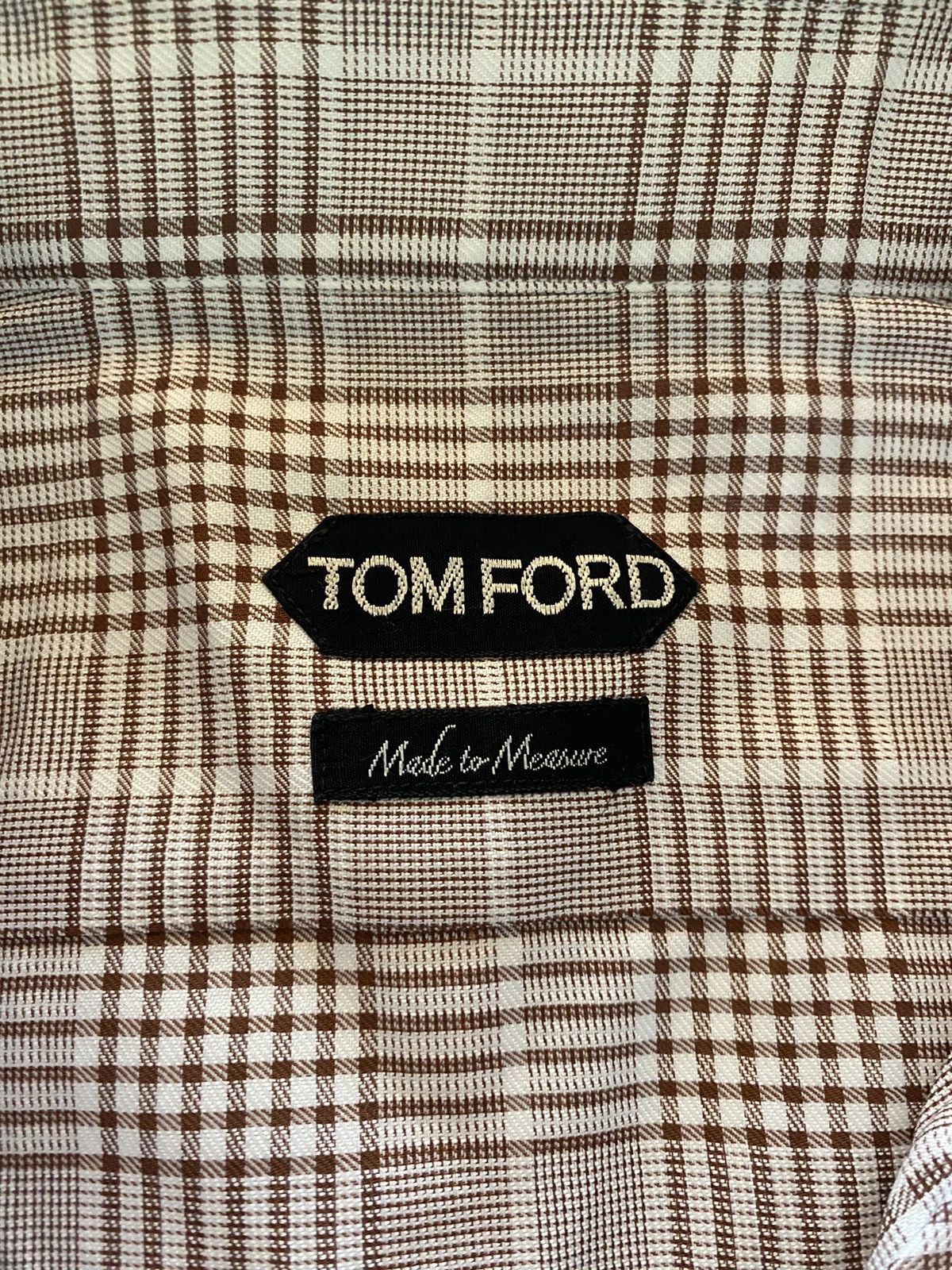 Tom Ford Tom Ford light brown glen check shirt 17 43e NEW Size US L / EU 52-54 / 3 - 2 Thumbnail