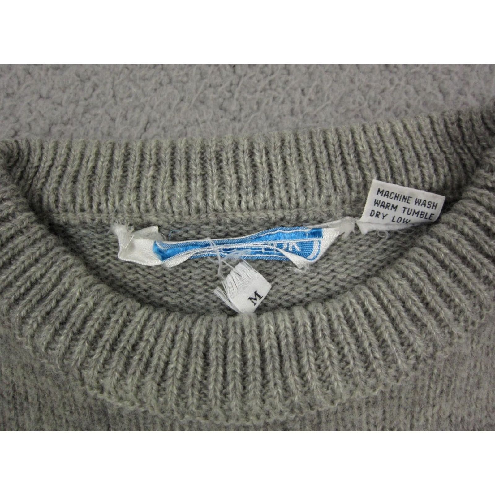 Vintage VINTAGE Cranbrook Sweater Womens Medium Gray White Wool Knit Diamond Star 90s Size M / US 6-8 / IT 42-44 - 5 Thumbnail