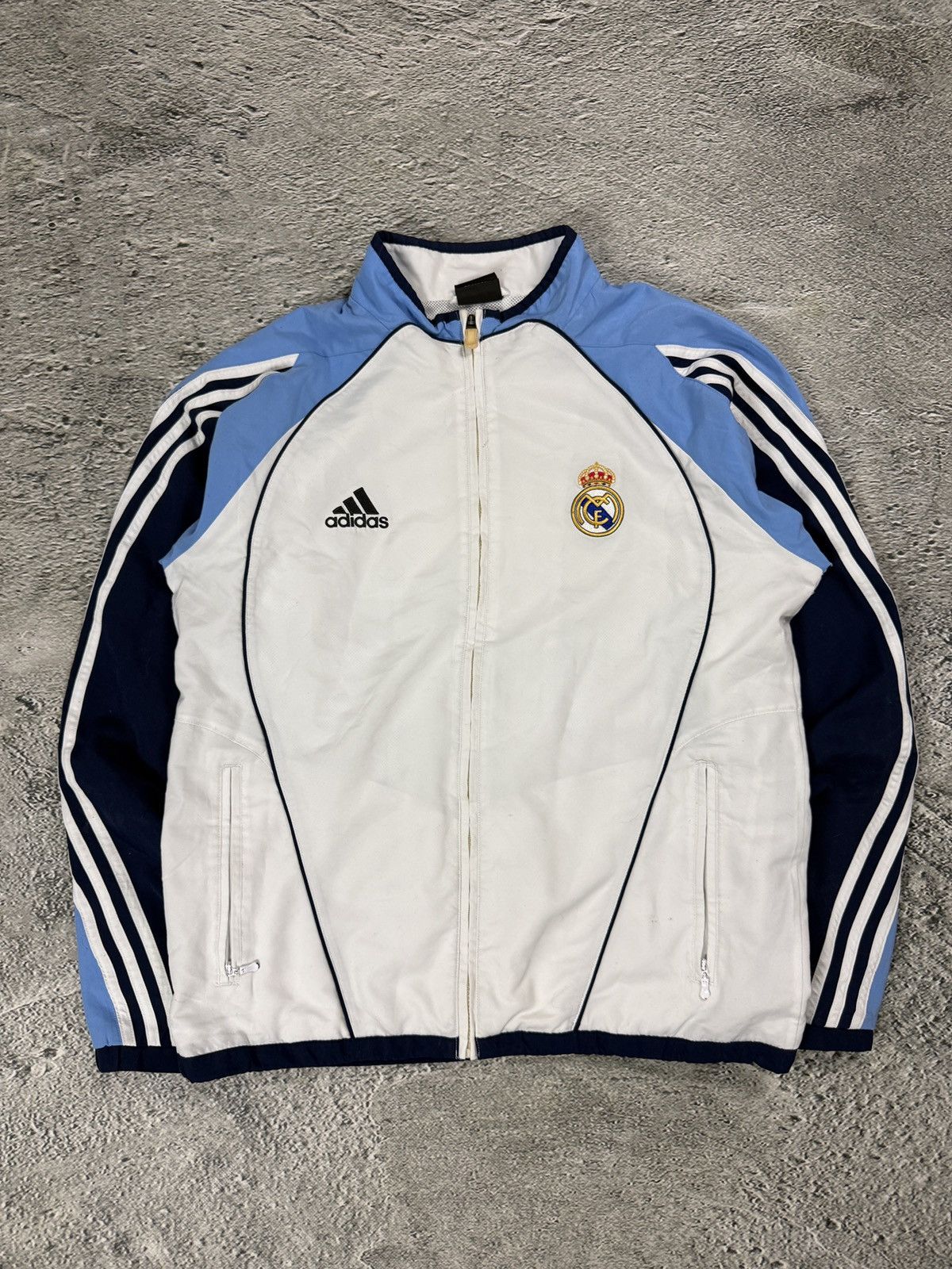 Adidas Real Madrid Adidas tracksuit White Blue 05/06 Vintage Size US M / EU 48-50 / 2 - 2 Thumbnail