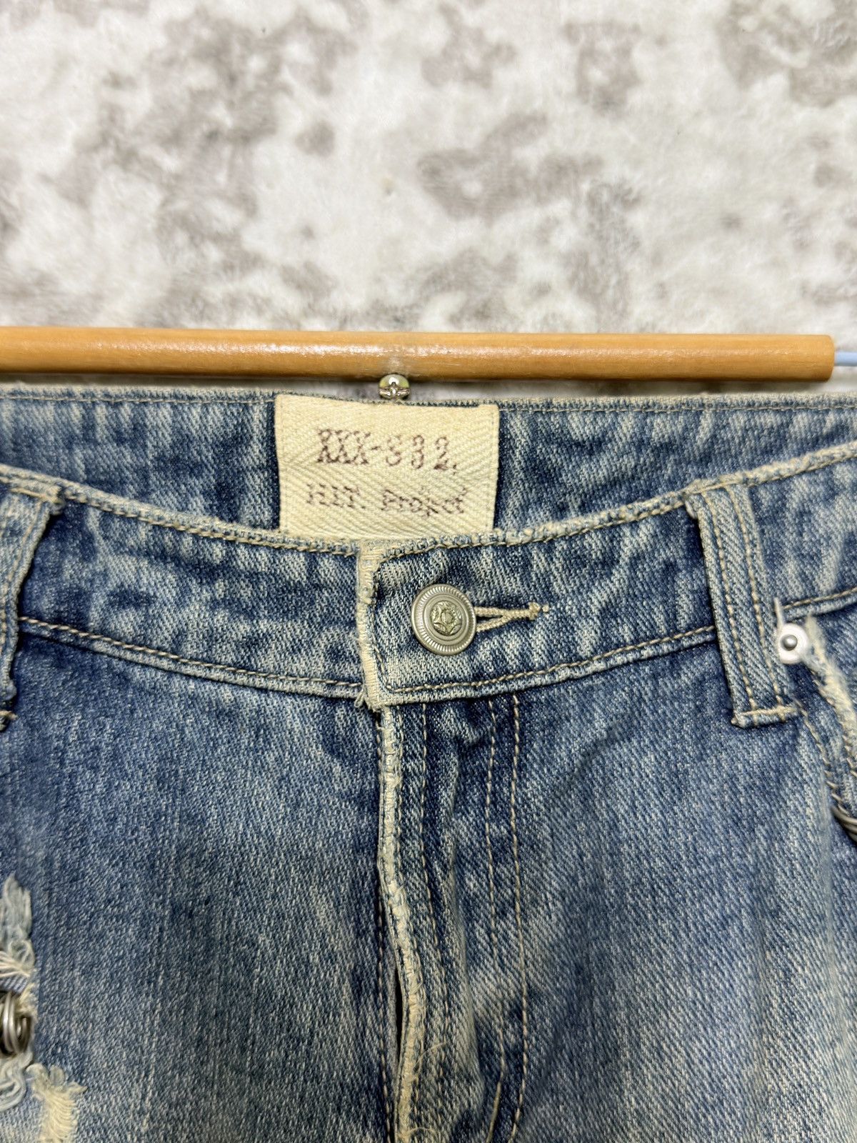 If Six Was Nine Hit Project Distressed Ring Hardware Light Wash Grunge Denim Size US 30 / EU 46 - 8 Thumbnail