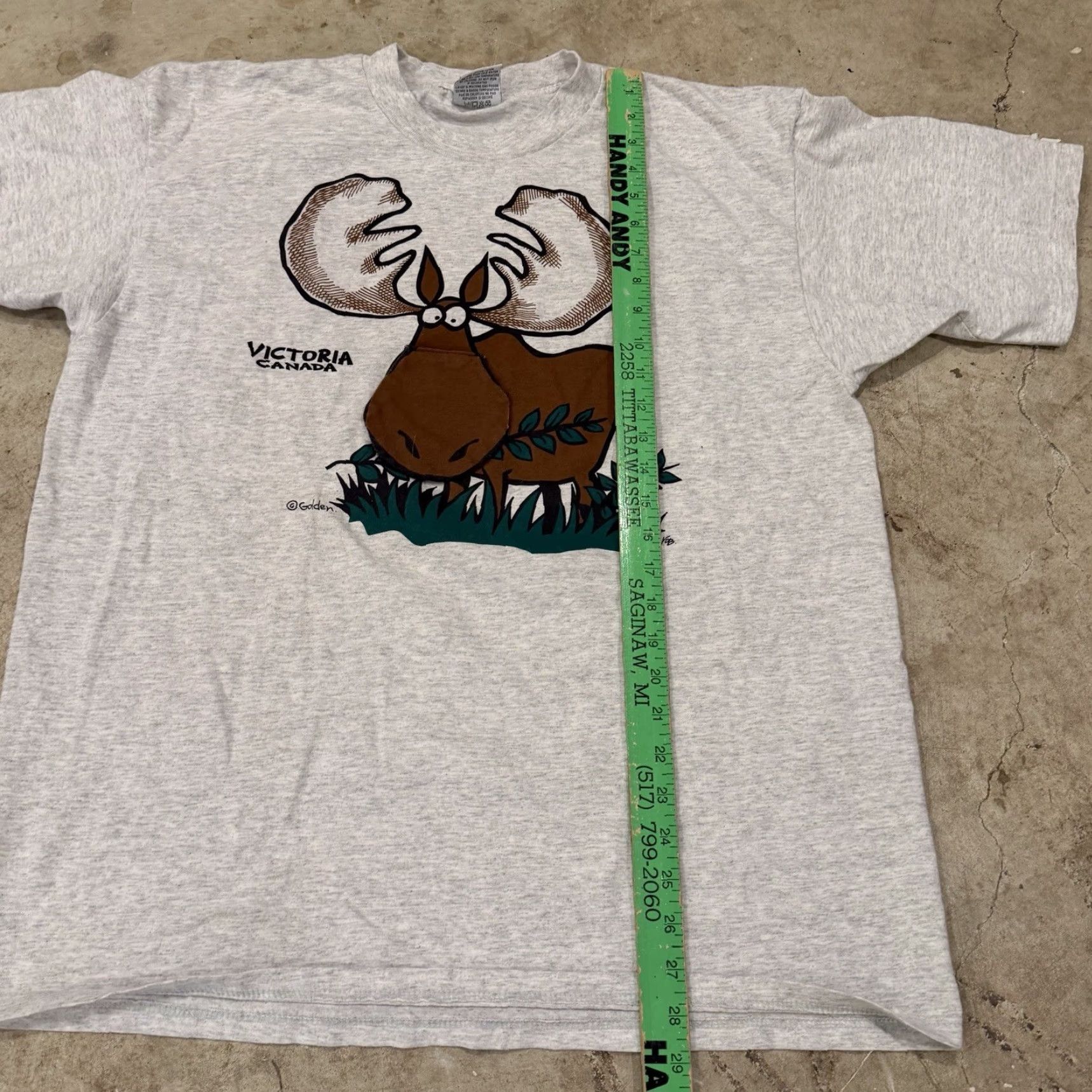 Vintage VINTAGE Moose Humor 90s Victoria Canada Mens XL T-Shirt Gray Short Sleeve Graphic Print Regular USA Mens Size US XL / EU 56 / 4 - 6 Thumbnail