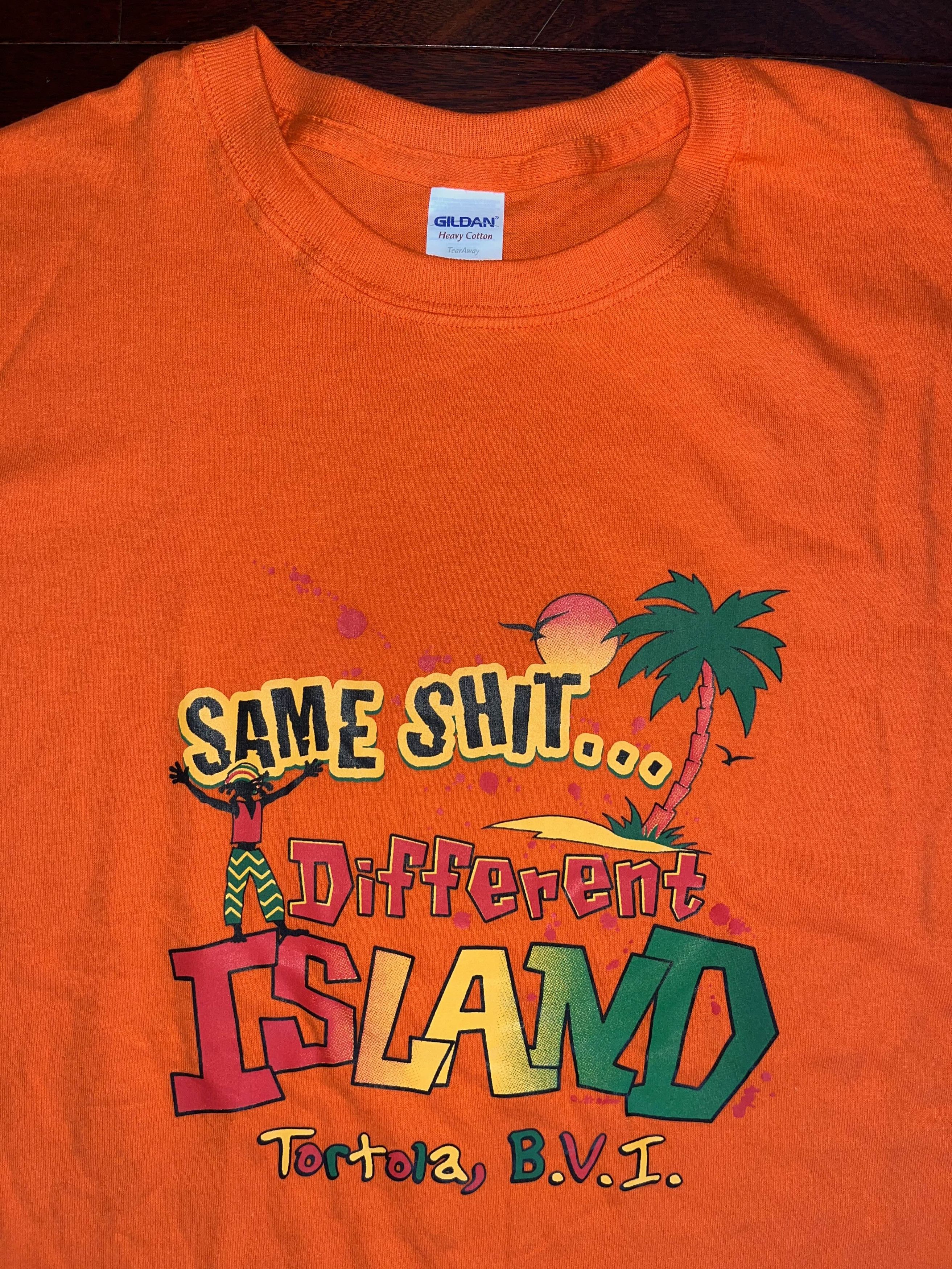 Band Tees × Vacation × Vintage Y2K "Same Sh*t Different Island" Tortola Shirt Size US XL / EU 56 / 4 - 2 Thumbnail