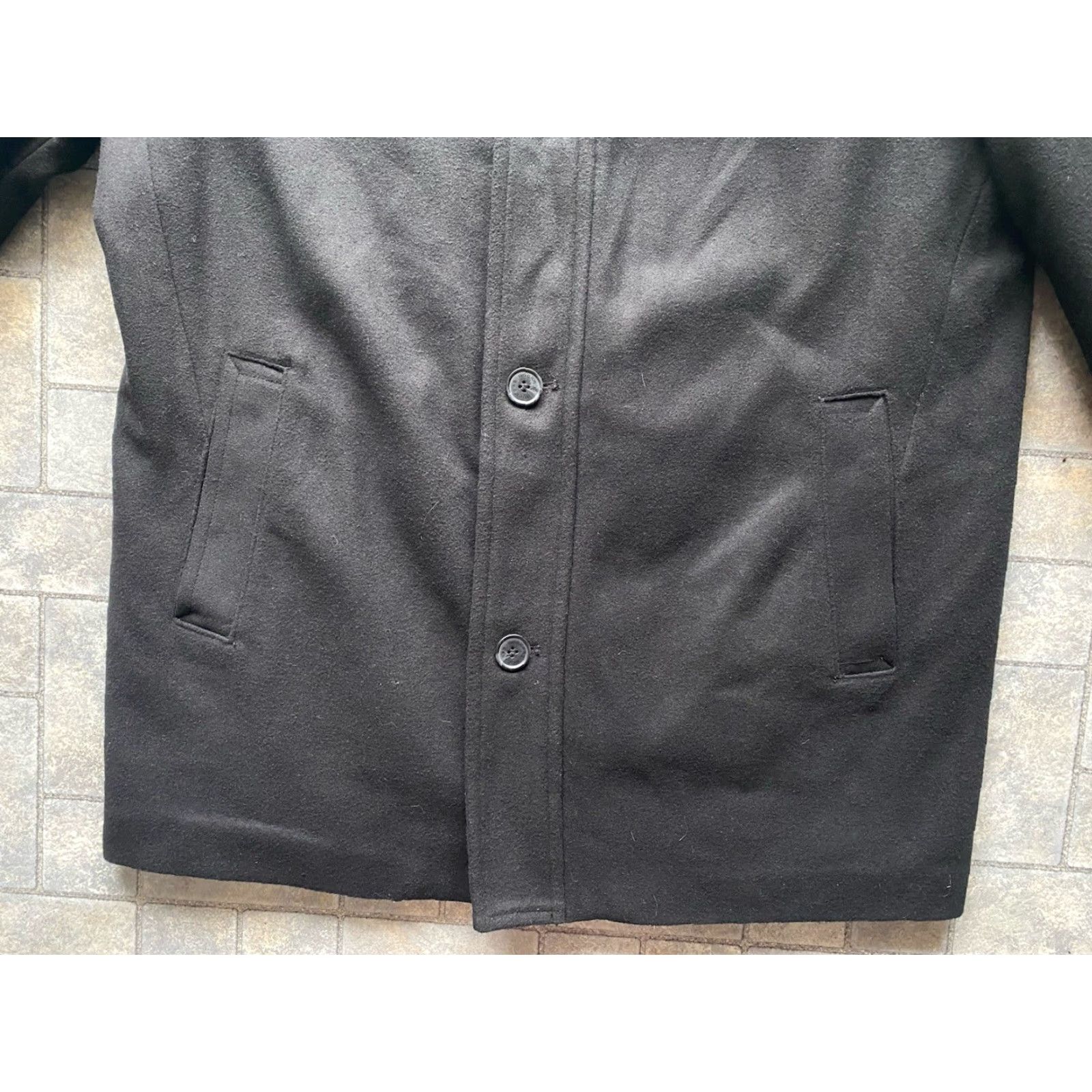 Dockers New Dockers Coat Men’s Pea XL Black Wool Blend Lined MSRP 80 NWT Size US XL / EU 56 / 4 - 3 Thumbnail