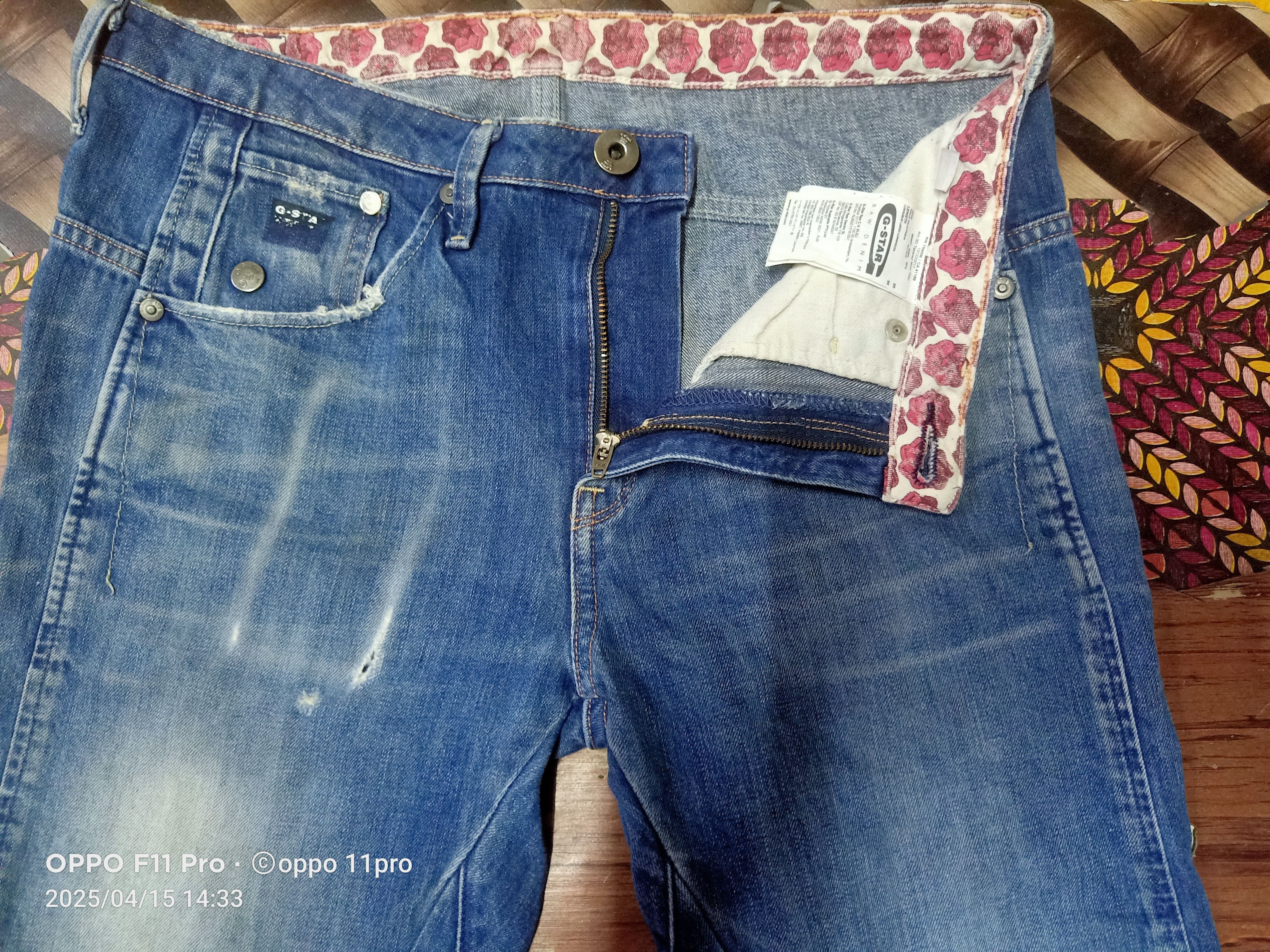 G-Star × Vintage Gstar Slim Fit Straight Curve Denim Distressdenim Size US 31 - 12 Thumbnail