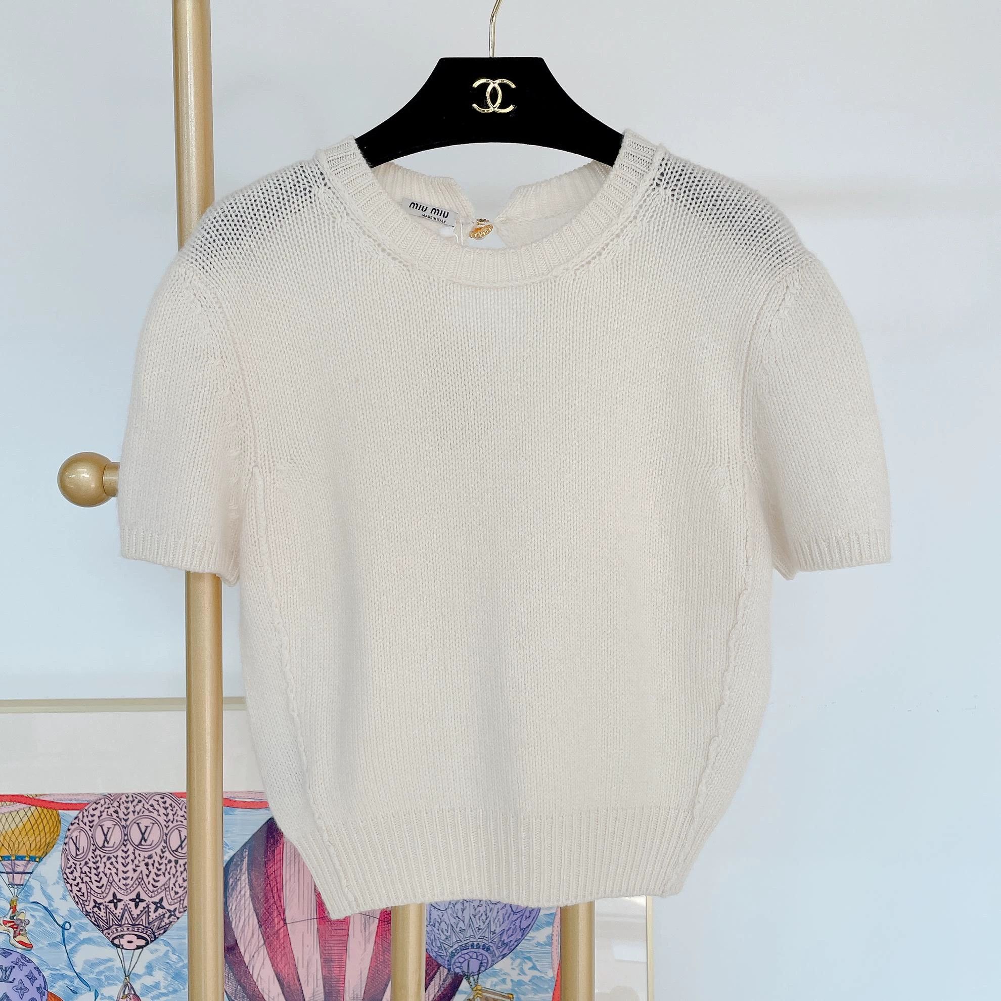 Miu Miu MIU MIU Off-White Knit Top 40 98 New Size S / US 4 / IT 40 - 1 Thumbnail