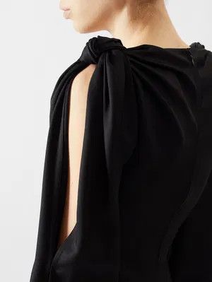 Bottega Veneta o1y0725 Midi Dress in Black Size XS / US 0-2 / IT 36-38 - 3 Thumbnail