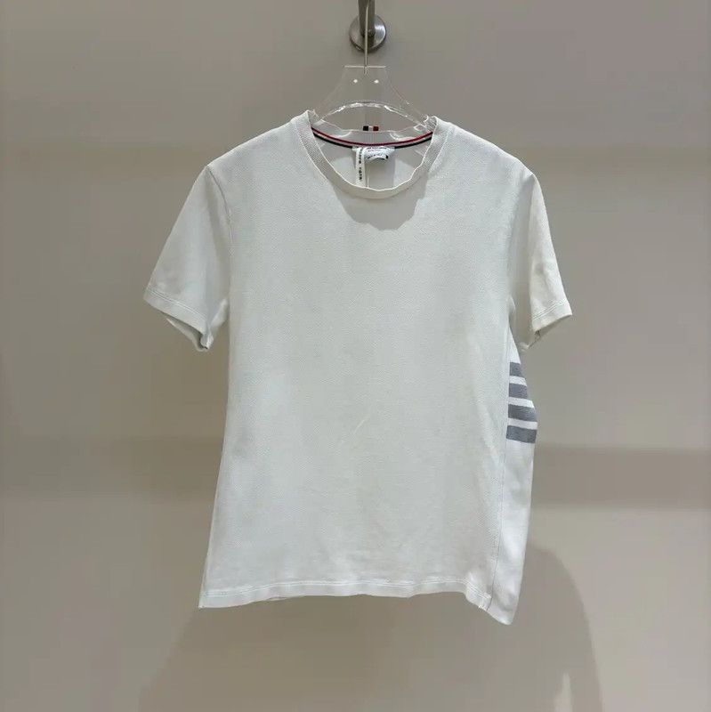 Thom Browne Thom Browne Men's White Short Sleeve T-shirt 0089 Size US L / EU 52-54 / 3 - 1 Thumbnail