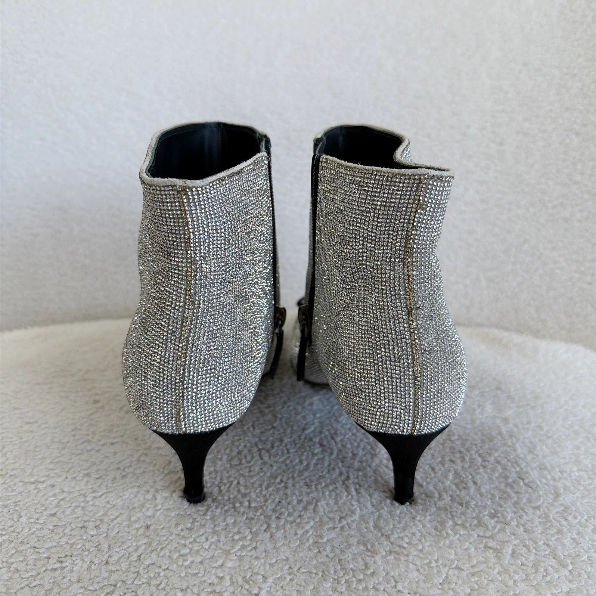 Other Marco de Vincenzo Silver Pave Stiletto Ankle Boots 37 Size US 6.5 / IT 36.5 - 5 Thumbnail