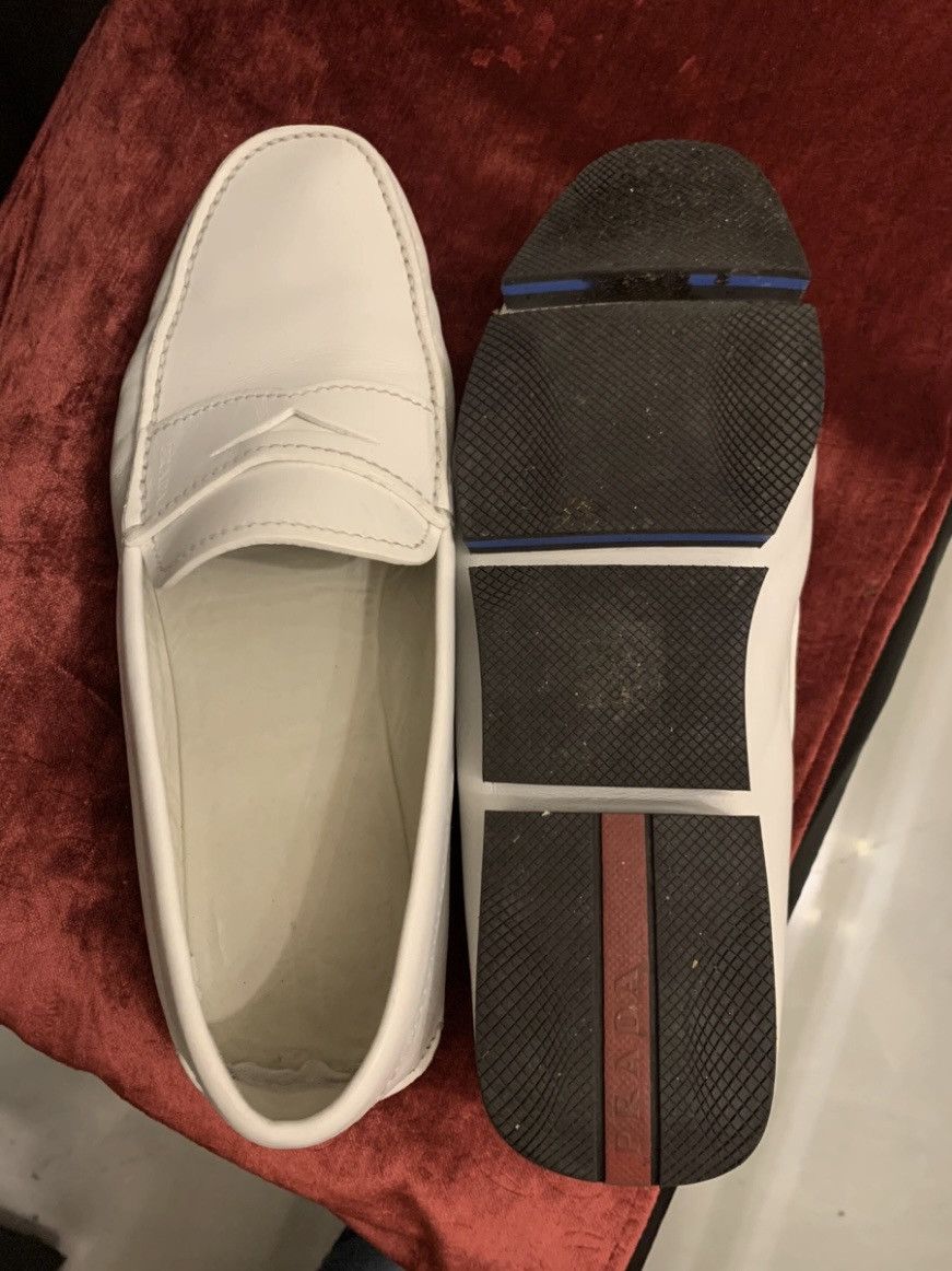 Prada Prada men's moccasin in white leather Size US 8.5 / EU 41-42 - 4 Thumbnail