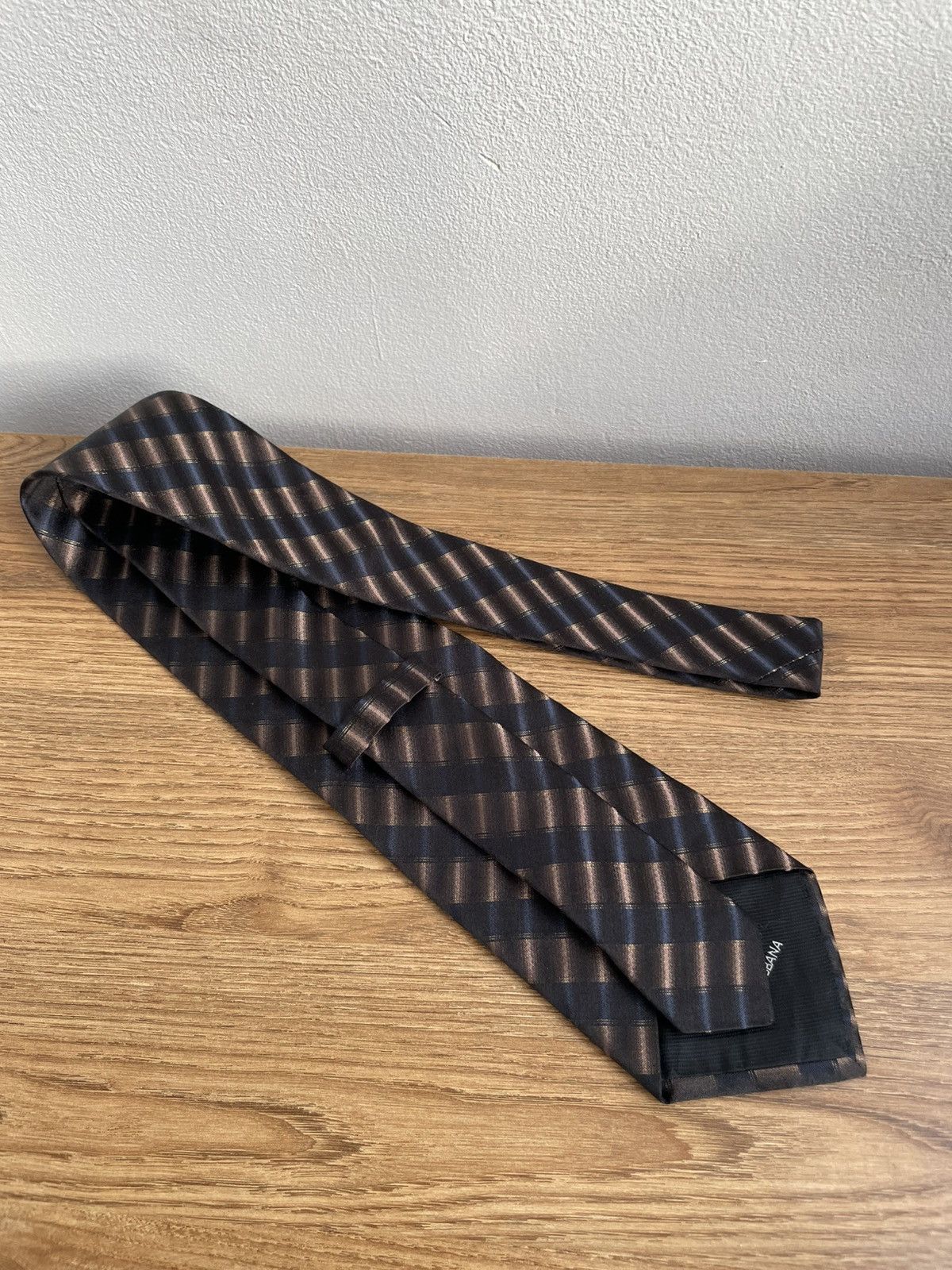 Dolce & Gabbana Dolce & Gabbana DG Men's Silk Brown Black Tie Cravatte Size ONE SIZE - 2 Thumbnail