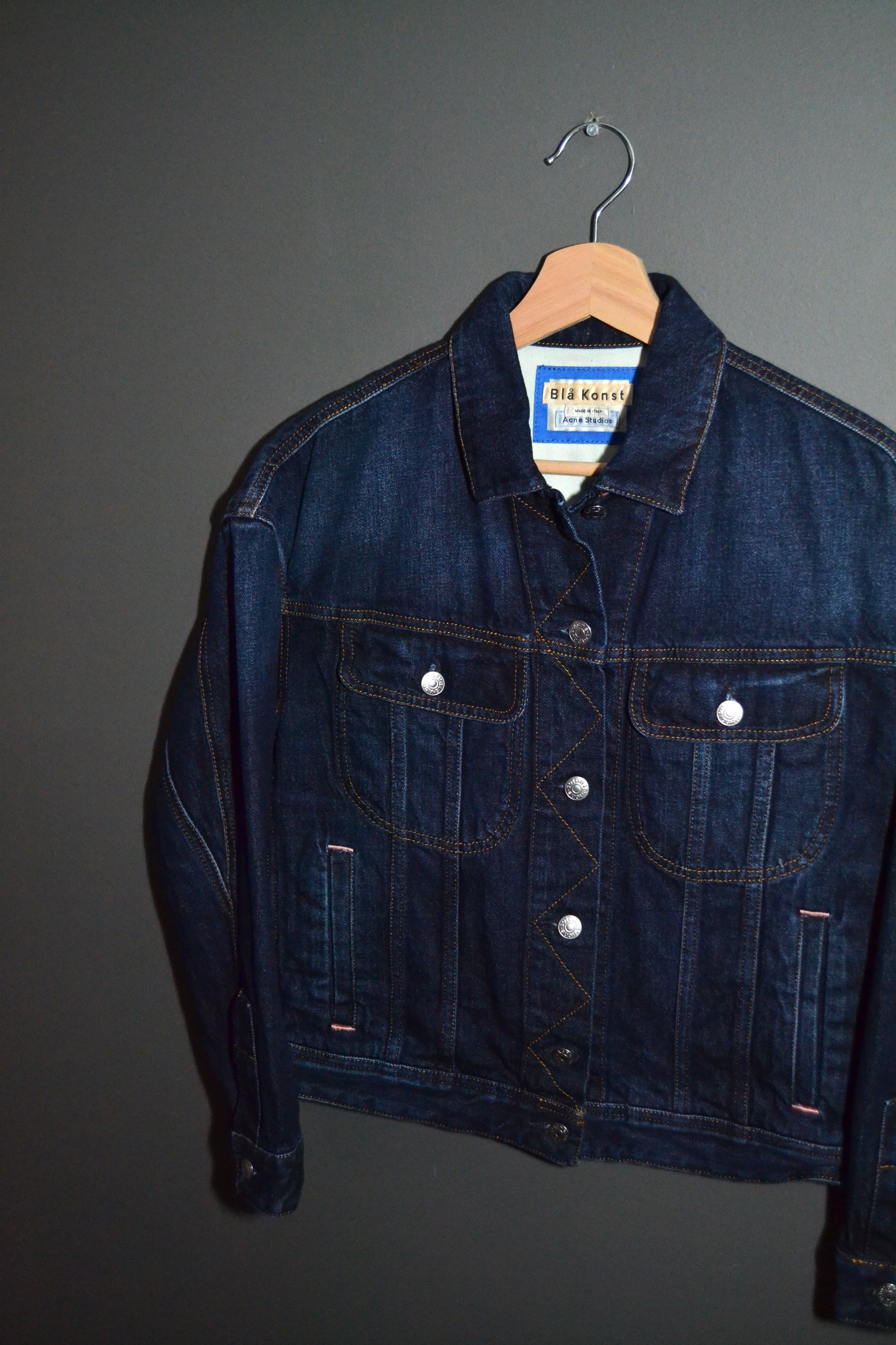 Acne Studios Acne Studios Bla Konst Dark Blue Lamp Denim Trucker Jacket Size M / US 6-8 / IT 42-44 - 1 Thumbnail