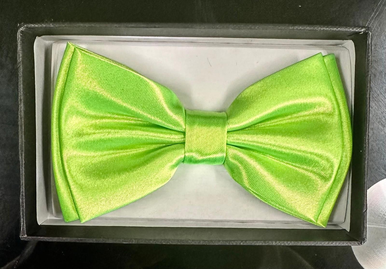 Designer Satin Bow Tie LIME GREEN Adult Unisex Size ONE SIZE - 1 Thumbnail