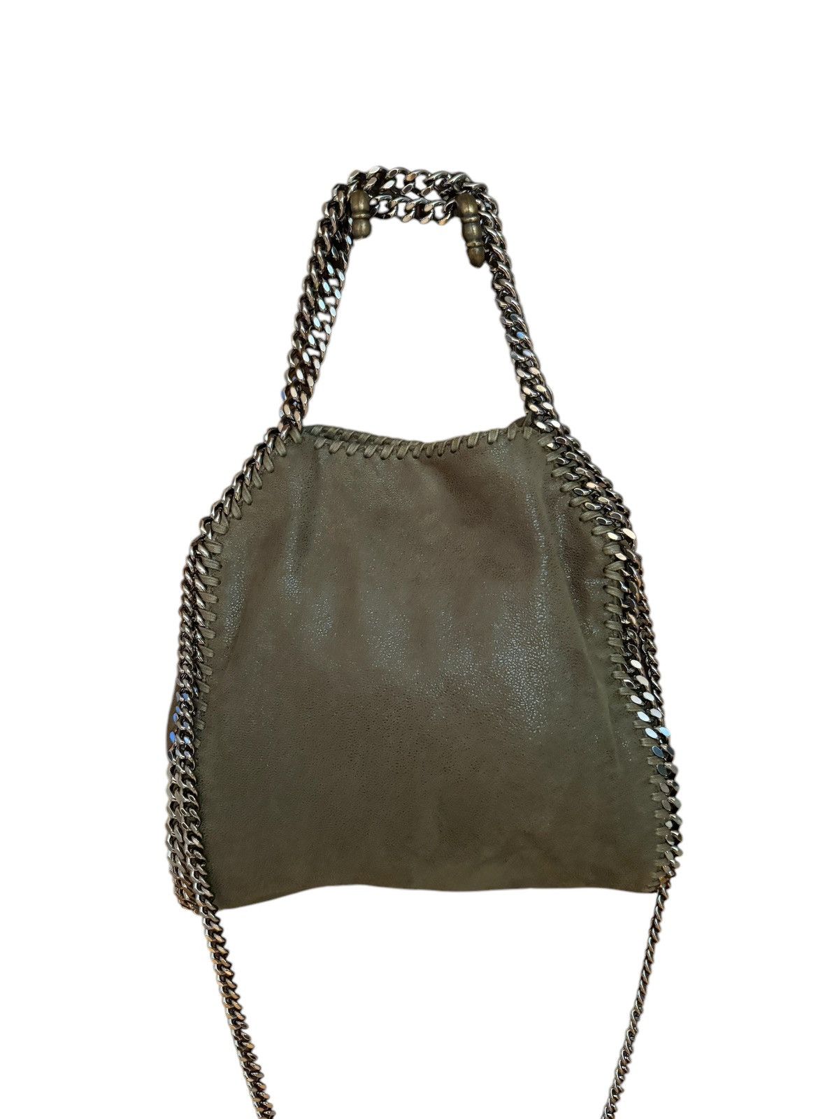 Stella Mccartney Stellamccartney Fabella Chain Olive Green Suede Tote Bag, Women's
