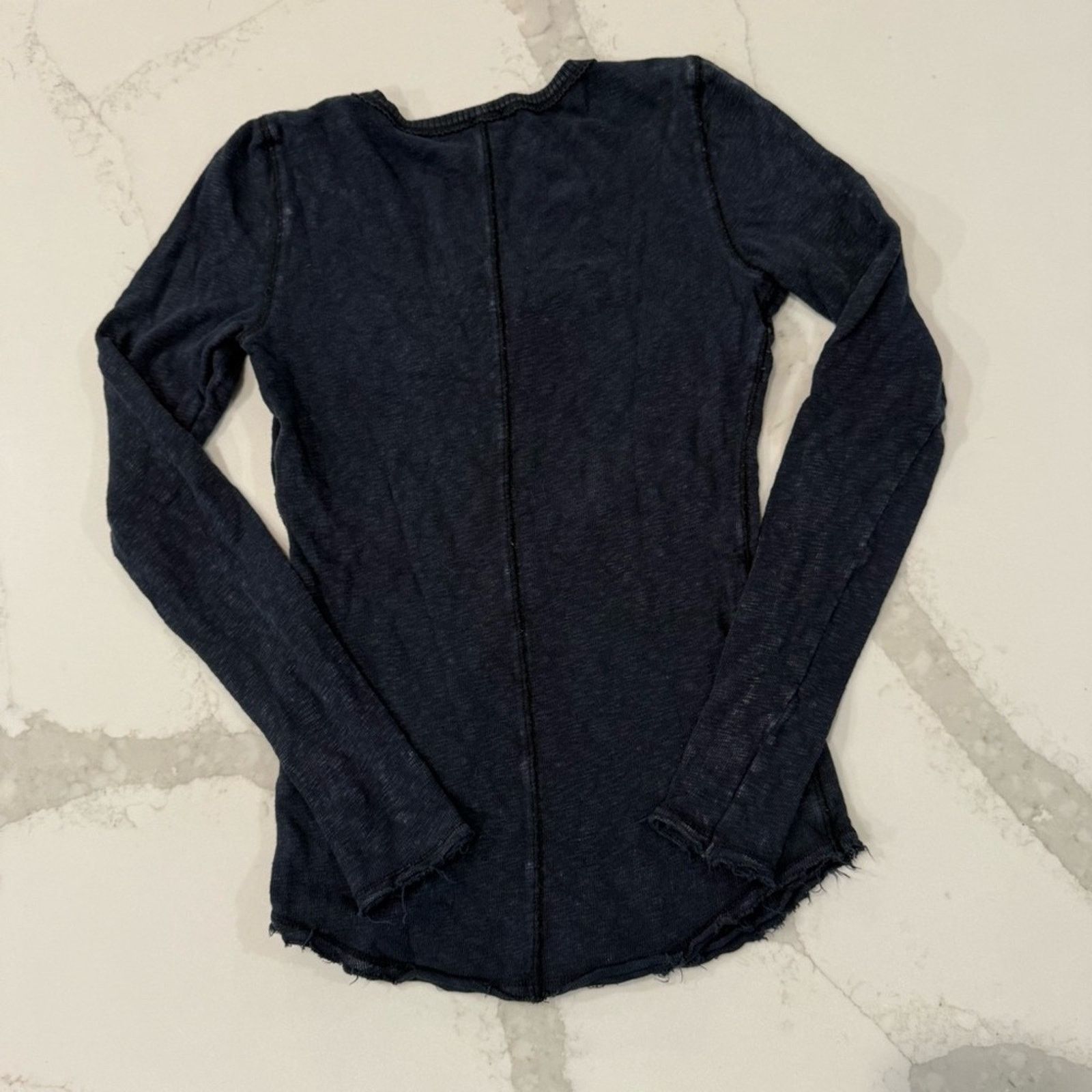 Free People We The Free LaceUp Long Sleeve Distressed Shirt Womens Small Size S / US 4 / IT 40 - 7 Thumbnail
