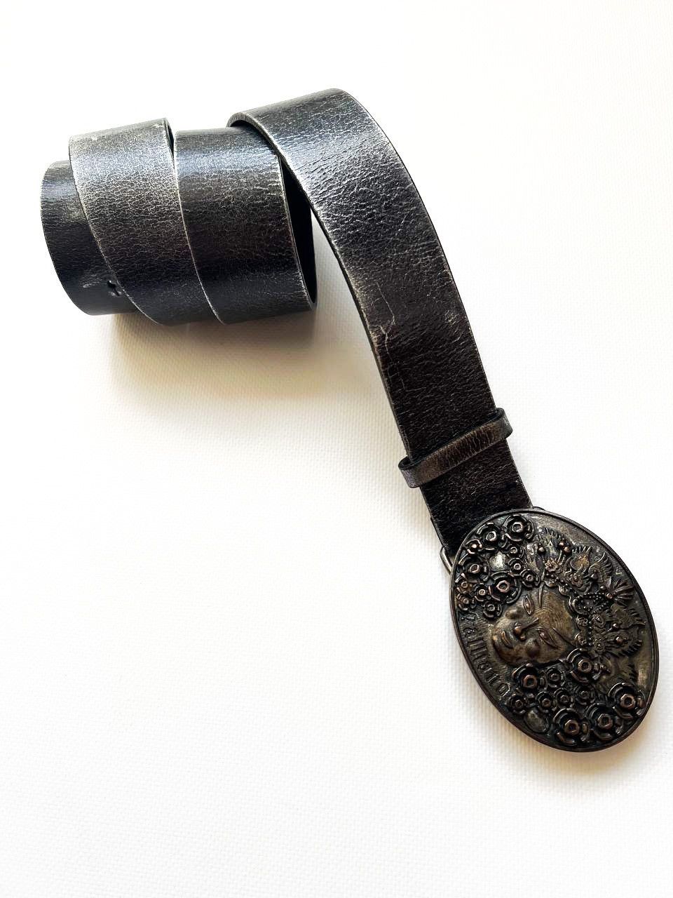John Galliano Vintage Galliano leather belt gothic punk big Face buckle Size ONE SIZE - 1 Thumbnail
