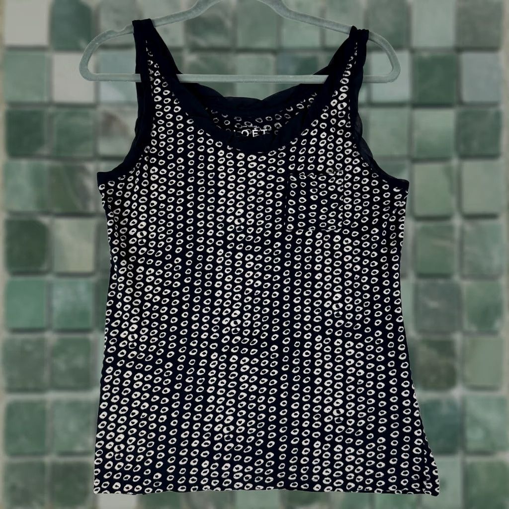 Loft LOFT Ann Taylor Tank Top Womens Small Black Circle Print Sleeveless Pullover Size S / US 4 / IT 40 - 1 Thumbnail
