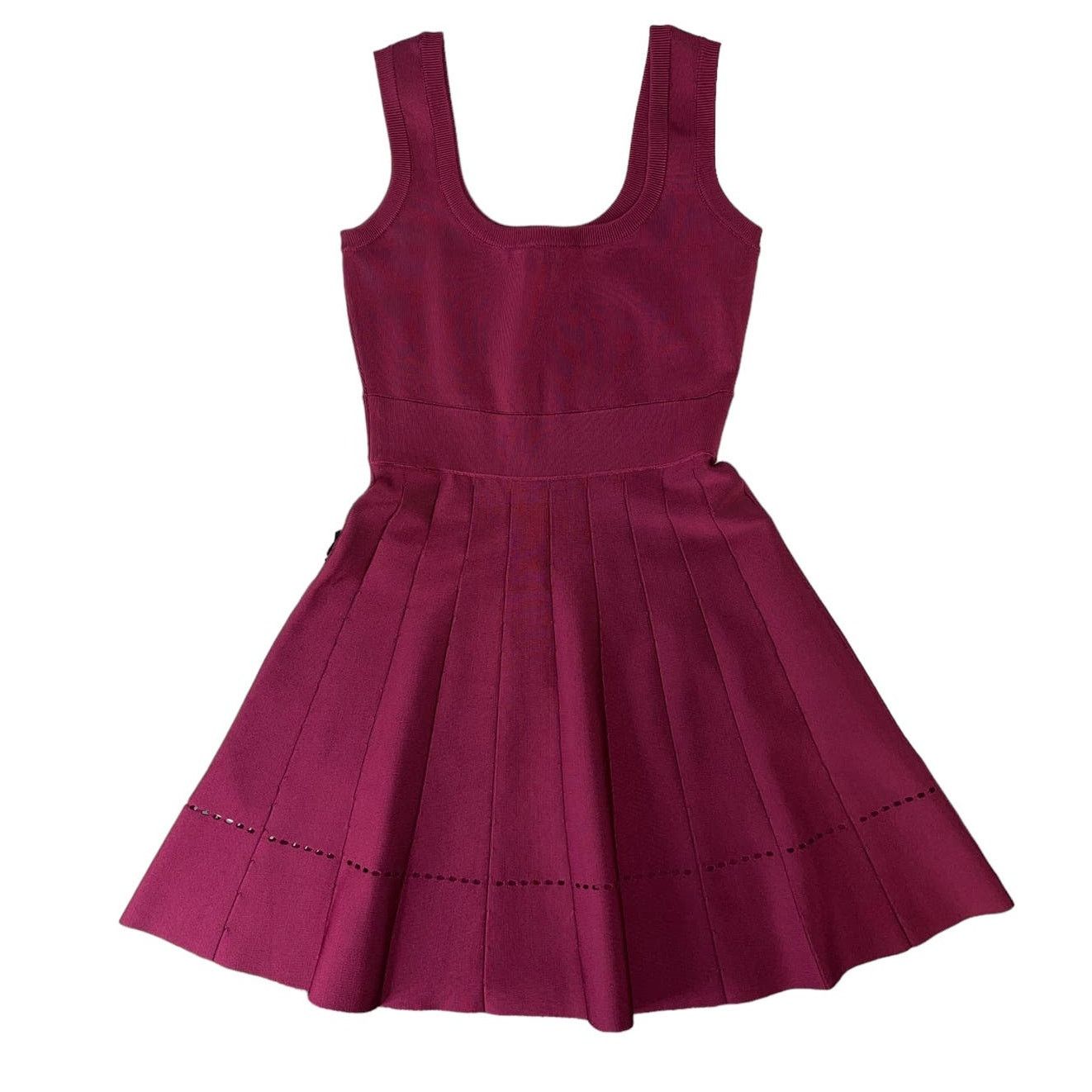 Herve Leger Herve Leger Paris Pleated Ponte Burgundy Mini Dress Size L Size L / US 10 / IT 46 - 5 Thumbnail