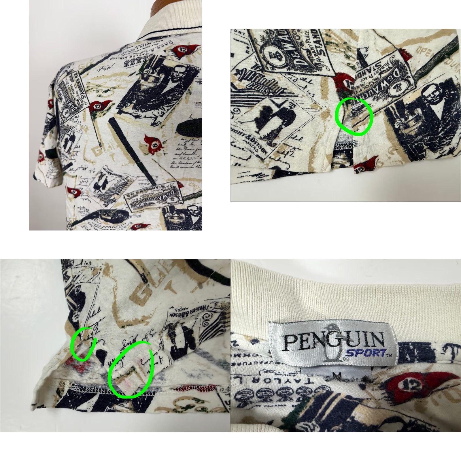 Vintage VINTAGE Penguin Polo Shirt Men Medium 90s Golf Graphic Retro Cotton Ivory Size US M / EU 48-50 / 2 - 8 Thumbnail