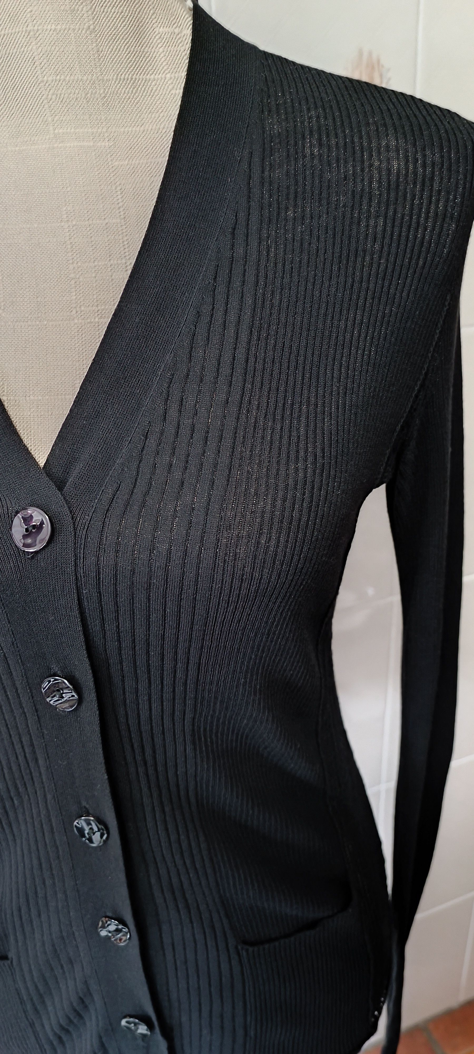 Jean Paul Gaultier 2000's - Black cotton jacket, with ribbed fabric Size M / US 6-8 / IT 42-44 - 10 Thumbnail