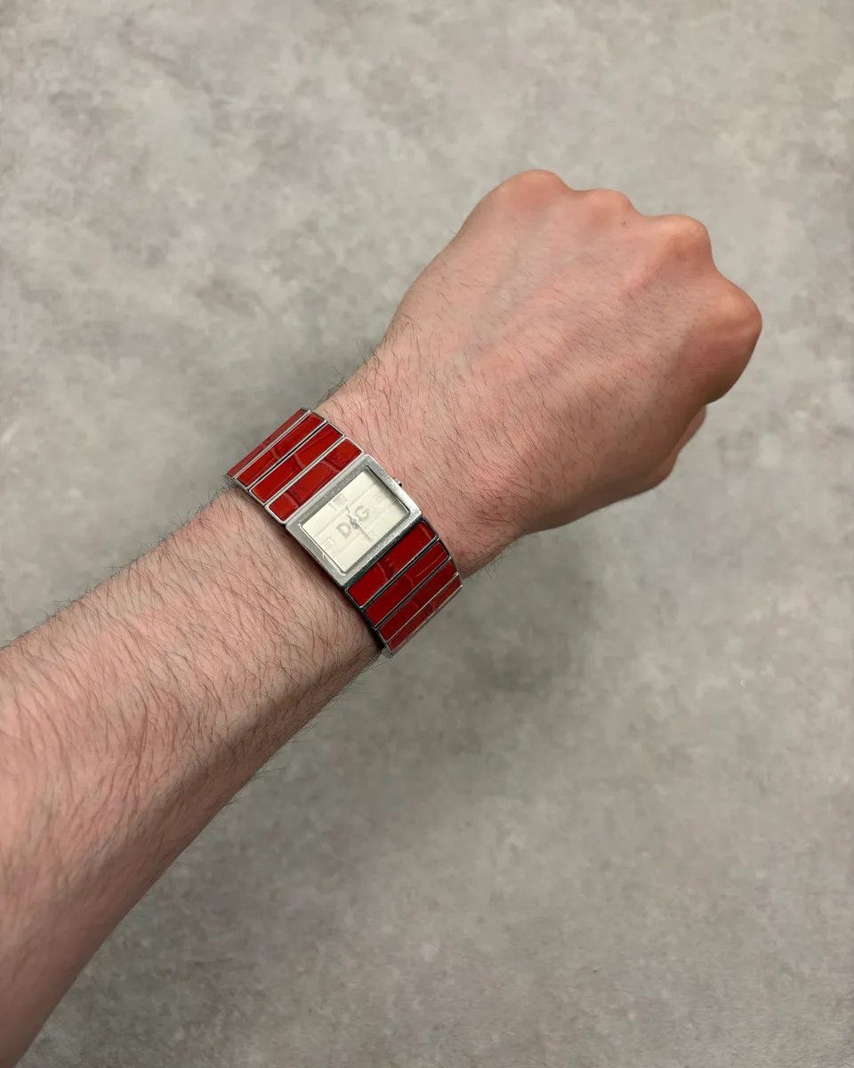 Dolce & Gabbana 2000s Dolce & Gabbana Red Crocodile Effect Watch Size ONE SIZE - 2 Thumbnail