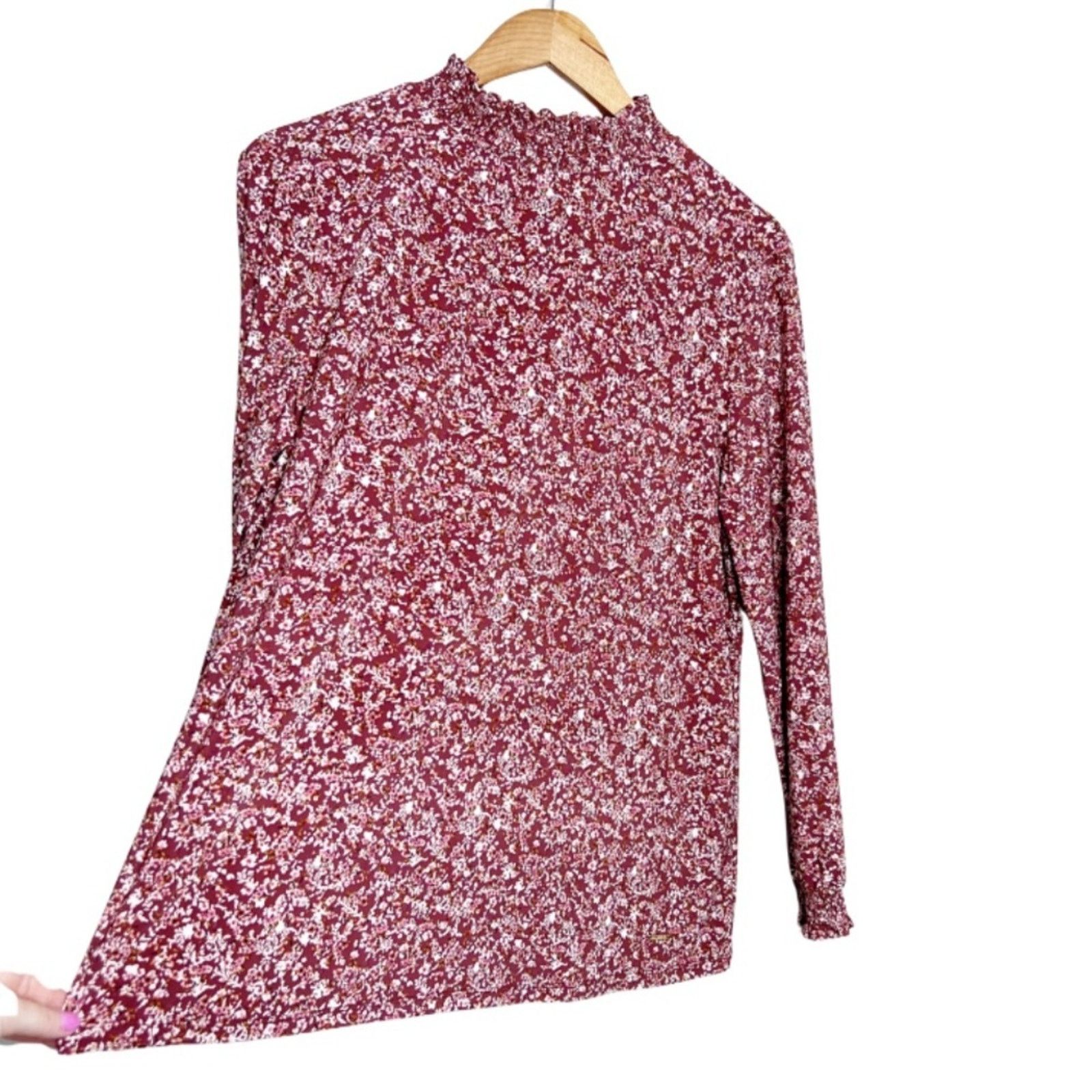Anne Klein New with Tag Anne Klein Women's Floral Turtleneck Blouse Size L / US 10 / IT 46 - 8 Thumbnail