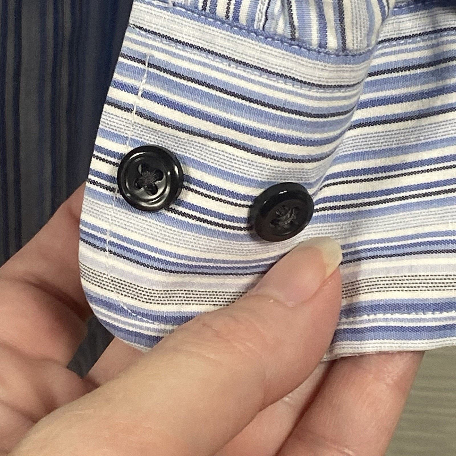 David Taylor Vintage David Taylor Men’s XL Blue Striped Shirt Button Down Size US XL / EU 56 / 4 - 3 Thumbnail