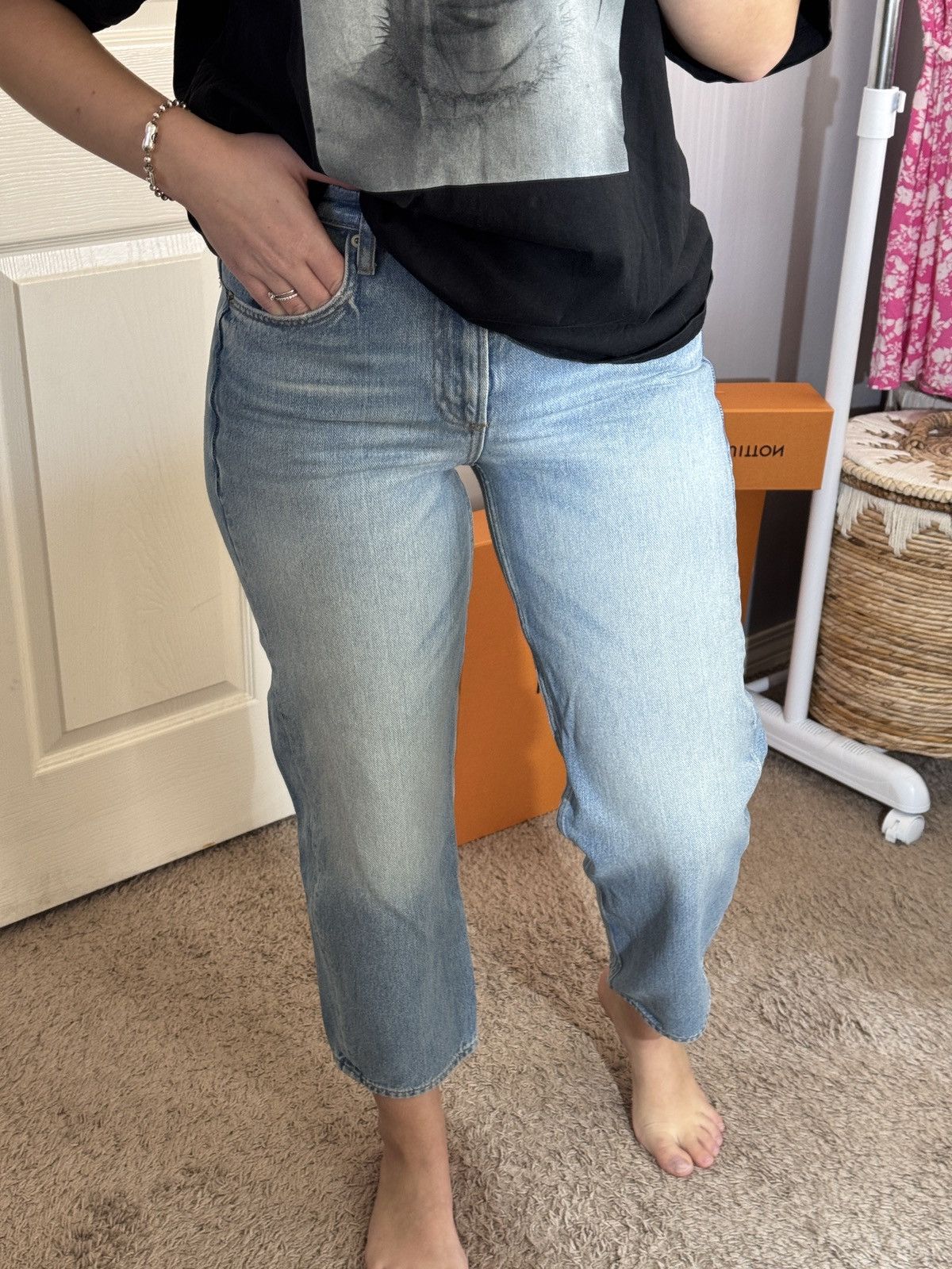 Zara ZARA High Waist Straight Jeans – Light Blue, Size 36 / US 4 Size 27" / US 4 / IT 40 - 2 Thumbnail